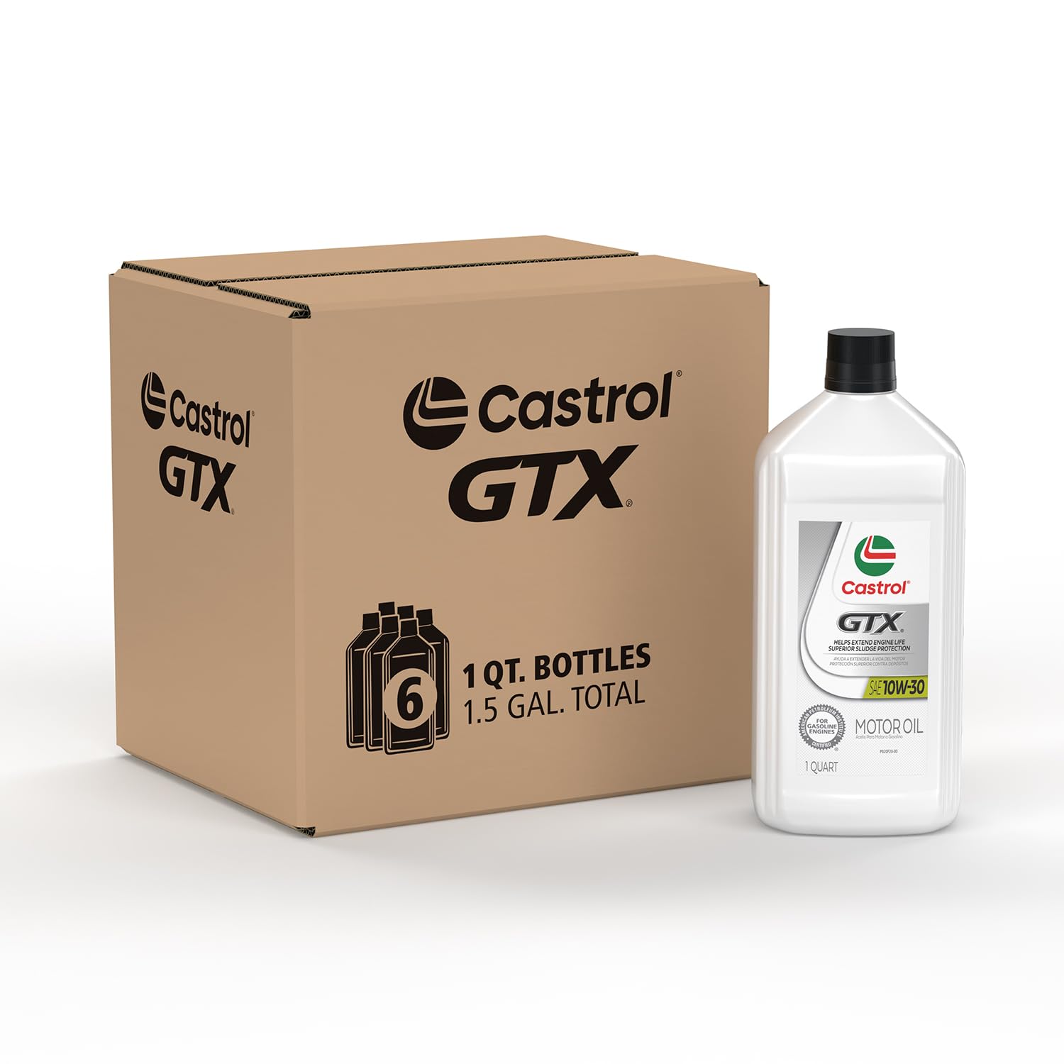 Castrol Gtx 10W-30 Conventional Motor Oil, 1 Quart, Pack Of 6