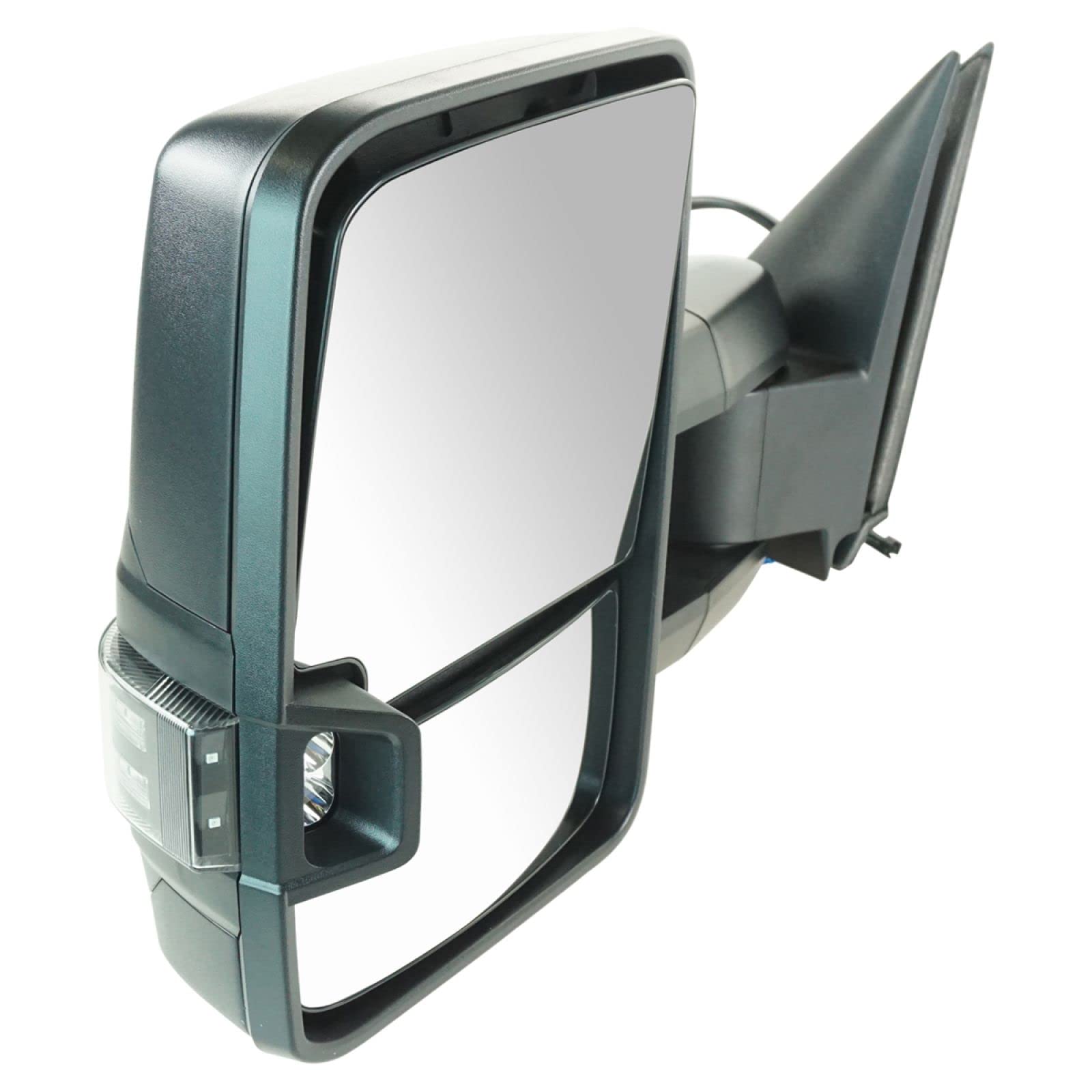 Trail Ridge Towing Mirror Power Heated Signal Marker Spotlight Black Pair For Gm