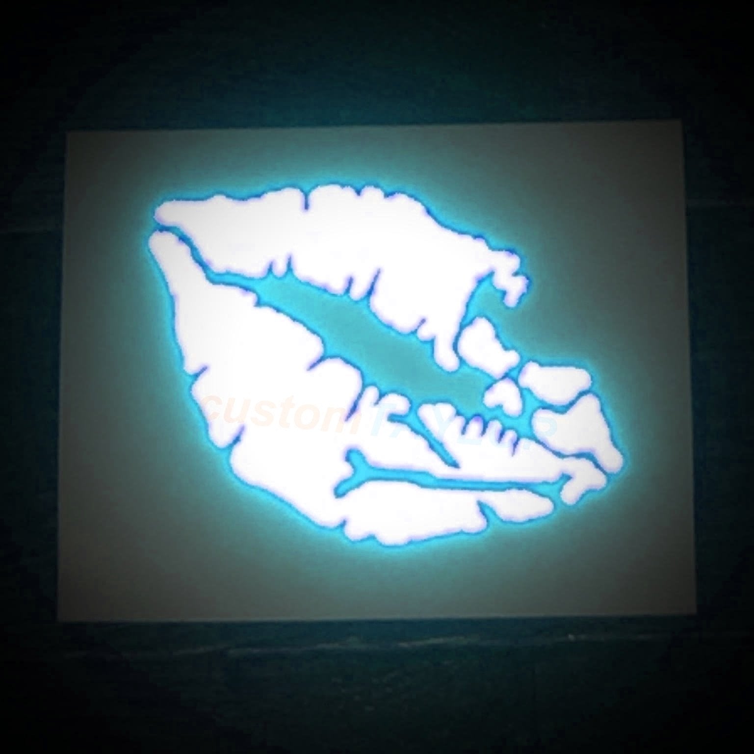 Customtaylor33 High Intensity Reflective Vinyl Death Kiss Skull Crossbones Lips Decal Bumper Sticker - Cars, Motorcycles, Helmets, Wind Screens, Laptops, Cellphones, (Se Baby Blue, 12 Inch Wide)