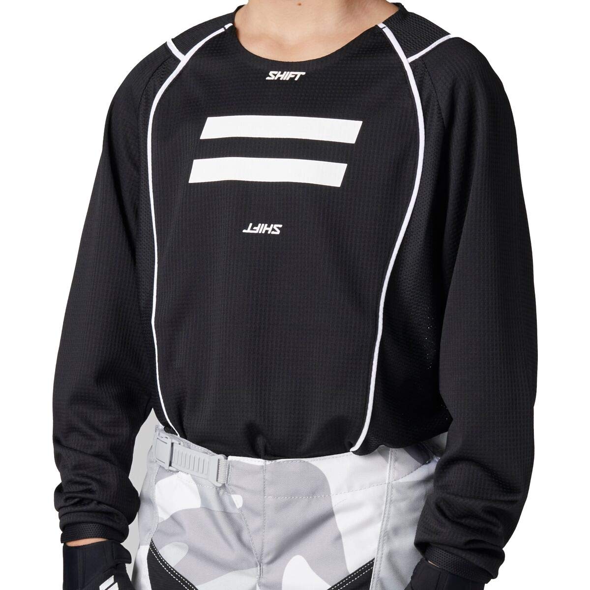 Shift 2021 Youth White Label Jersey  G.I. Fro (LARGE) (BLACK)
