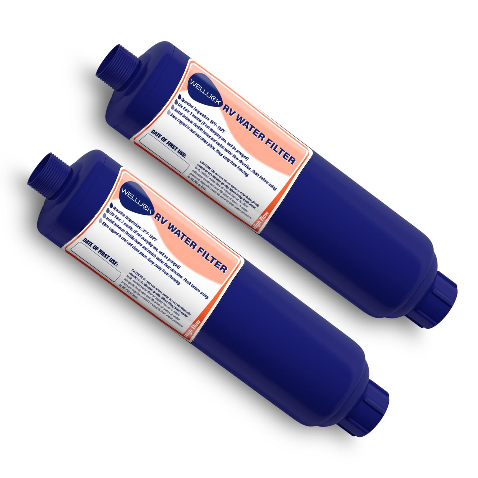 WELLUCK RV Camper Inline Water Filter Reduce Chlorine and Odor, 2 Packs RV Camping Water Hose Filter Accessories for Camping Tra