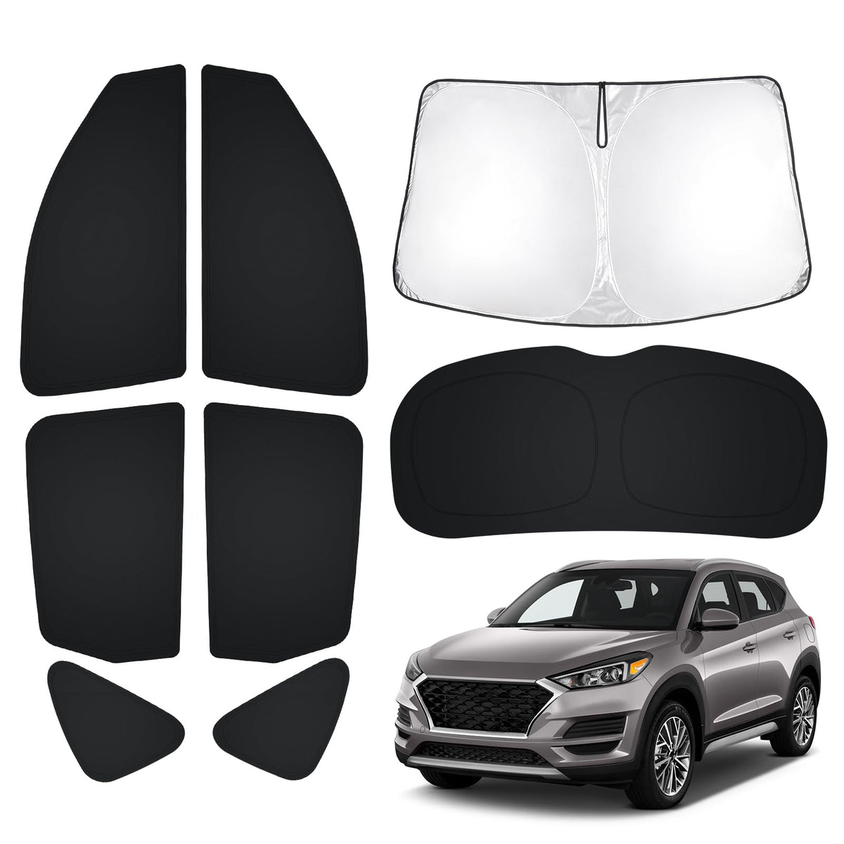 T TGBROS Car Window Shades for Hyundai Tucson 2016-2021 Windshield Side Rear Window Full Set Window Shades Privacy for Tucson Ac