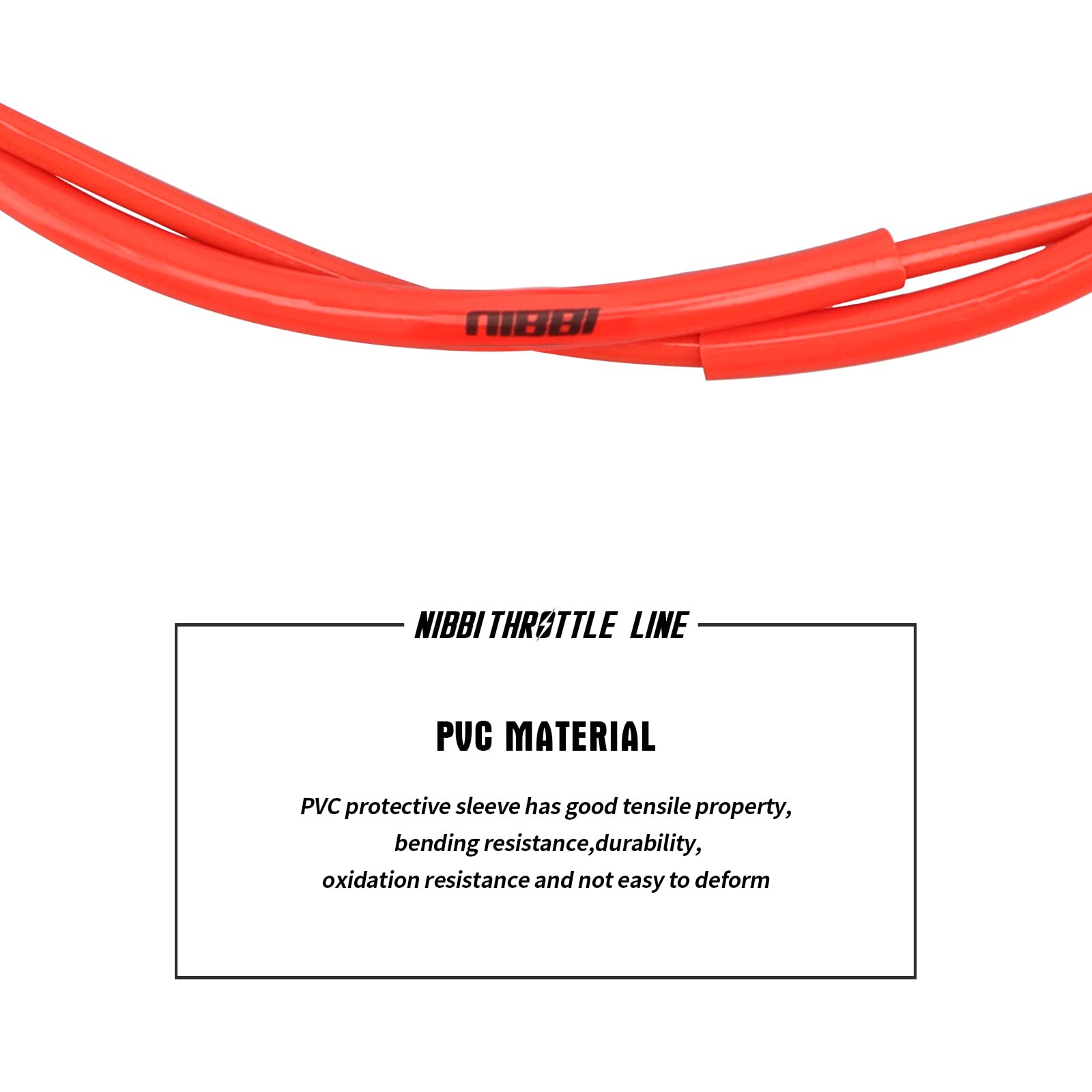 Nibbi Throttle Cable,46' Go Kart Throttle Cable,Universal Motorcycle Throttle Cable For Dirt Pit Bike Mini Bike Motocross125 150 Moped - Red