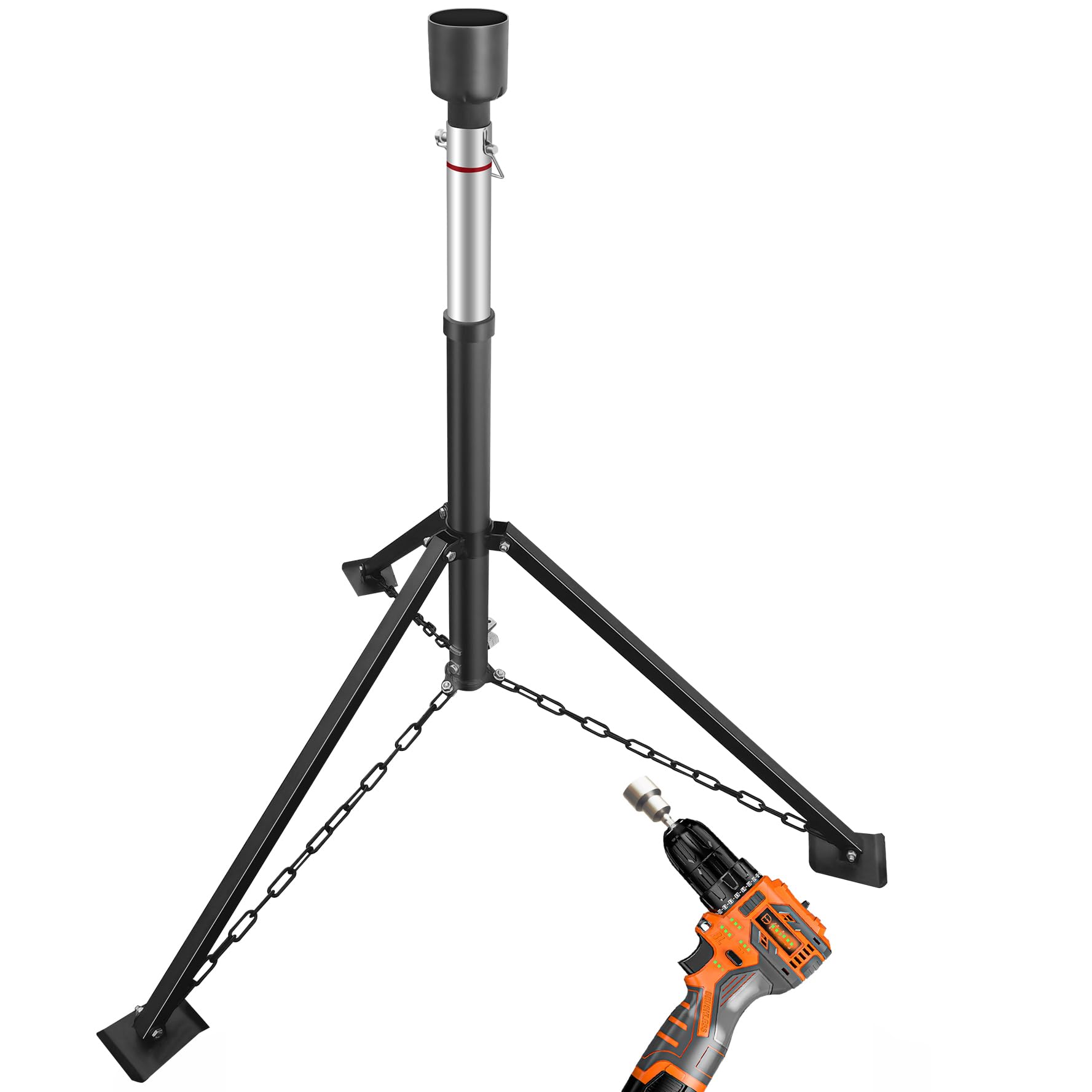 Schumaho King Pin Tripod Stabilizer Jack For 5Th Wheel Trailer Rv, (Allow Drill Adjust), 5000Lb Load Capacity & Adjustable Heigh