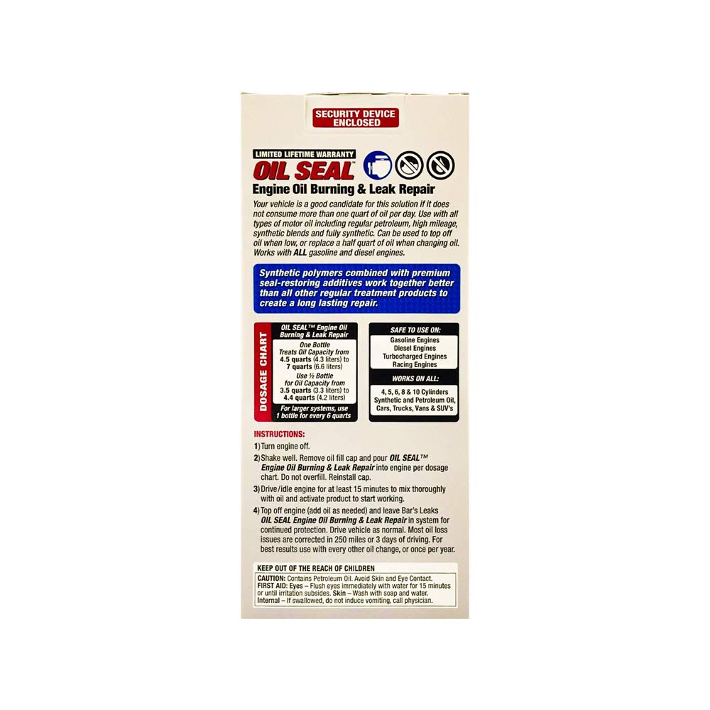 Bar'S Leaks Oil Seal Engine Oil Burning And Leak Repair, (Pack Of 4)