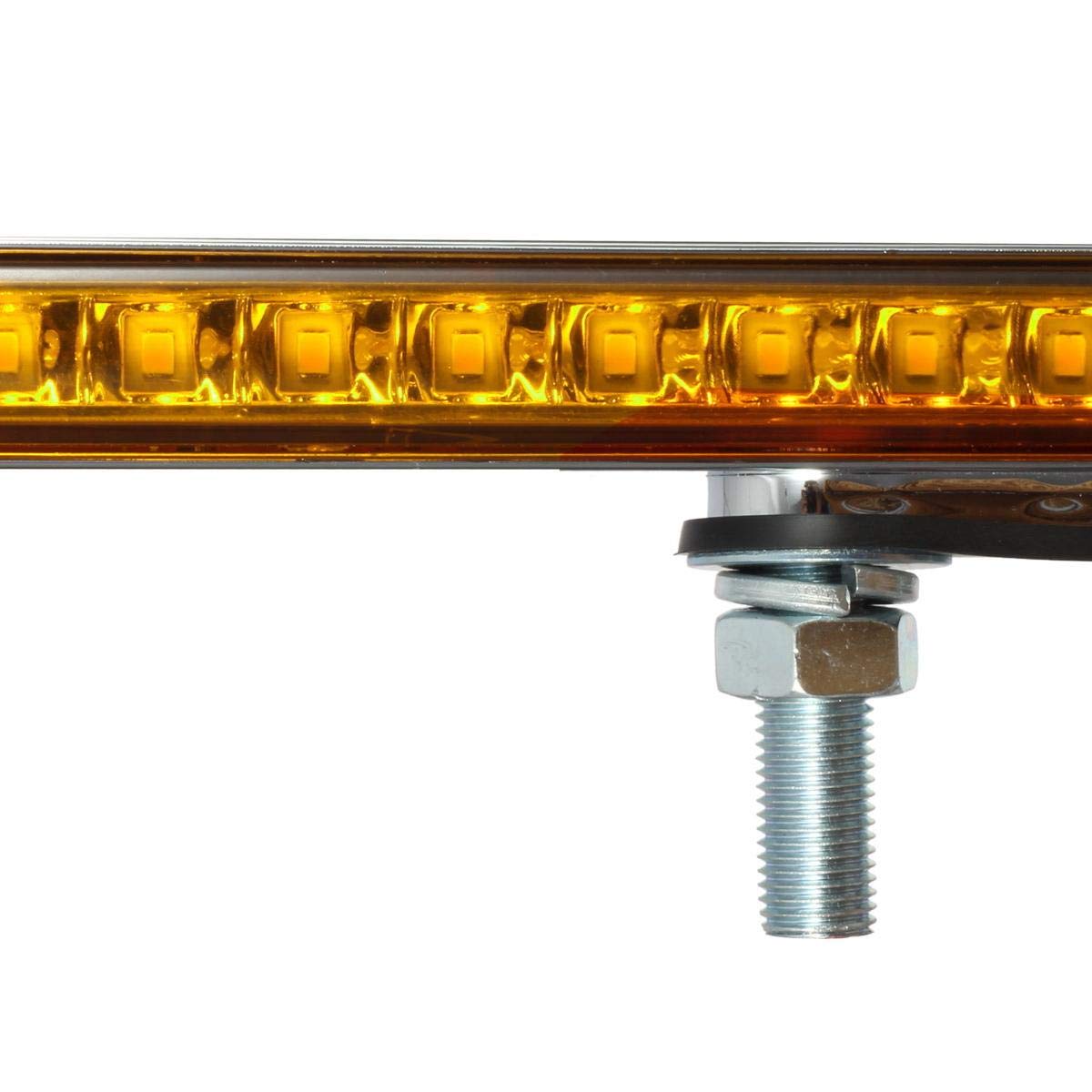 Partsam 2Pcs 12'' Red/Amber LED Combo Double Face Truck Semi Trailer Light Bars 20LED Waterproof with Double Studs Sealed Truck