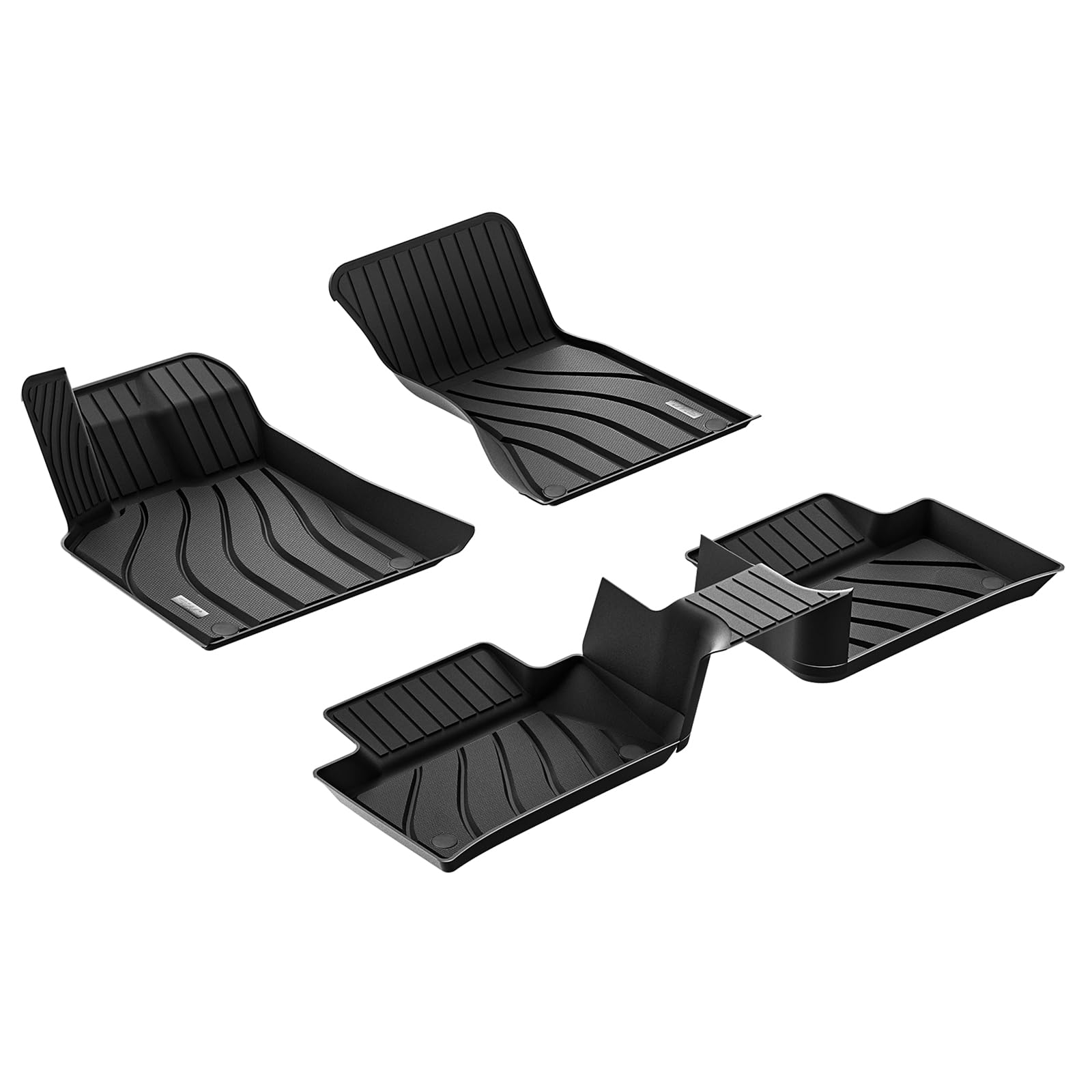 3W Floor Mats Compatible For Porsche Macan 2014-2024 2025 Tpe All Weather Custom Fit Floor Liner For Porsche Macan 1St And 2Nd Row Full Set Car Mats Black