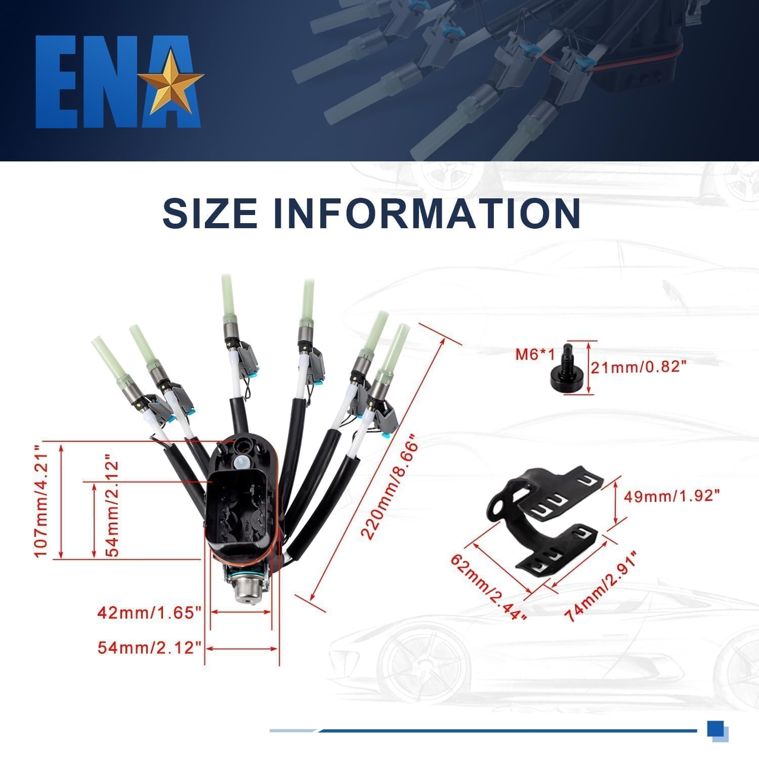 ENA FJ503 Spider Fuel Injectors 6 Cylinder for 17113673 19210688 Compatible with Chevrolet GMC Isuzu Oldsmobile Astro Blazer Exp