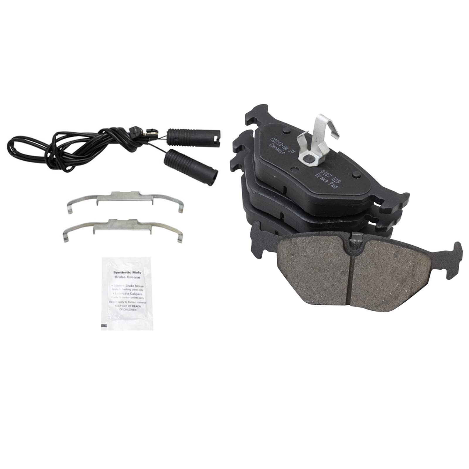TRQ Rear Brake Pad & Rotor Kit Brake Pads Brake Rotor Ceramic Compatible with 1999-2009 Saab 9-5