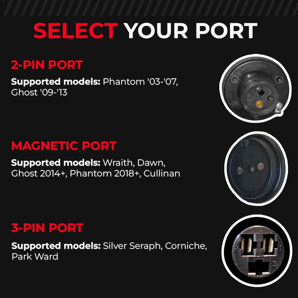 Jmr Battery Charger For Rolls-Royce Ghost Phantom Trickle Charger Conditioner Maintainer (2-Pin Port, Add Lithium Mode)