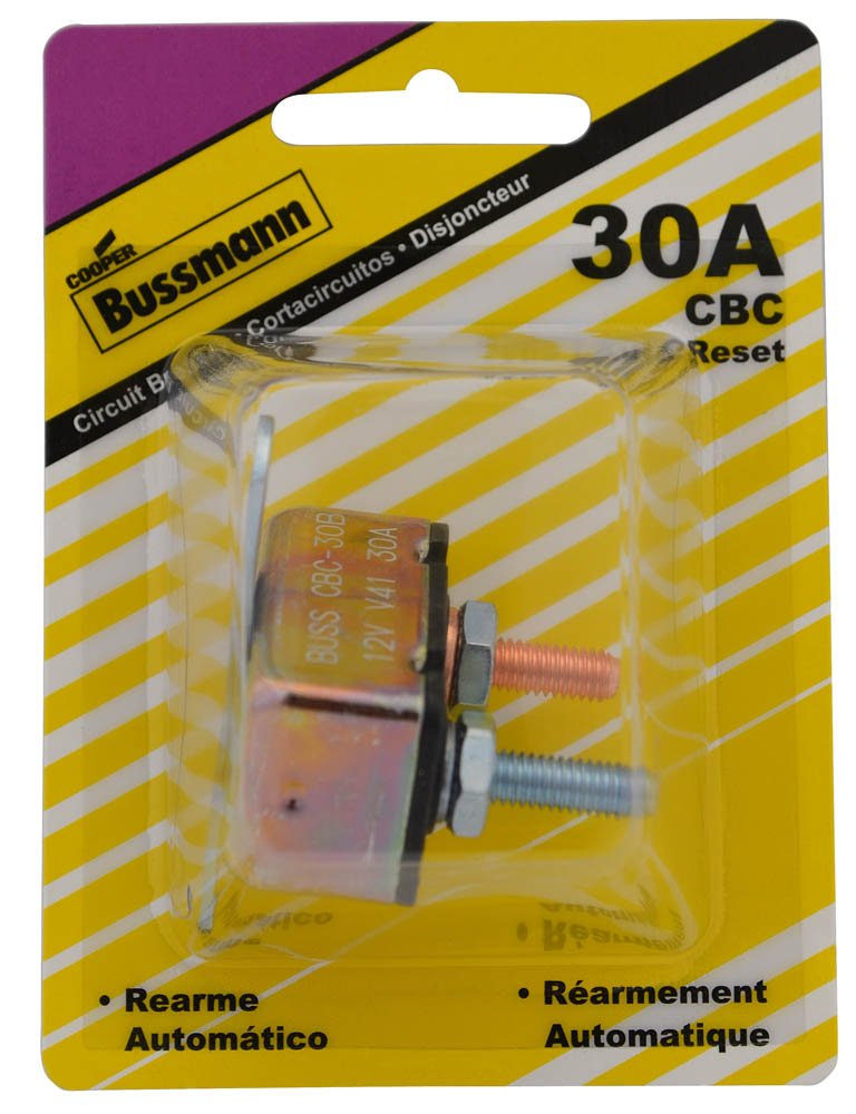 Bussmann (BP/CBC-30B-RP) 30 Amp Type-I Stud Mount Circuit Breaker with Crosswise Bracket