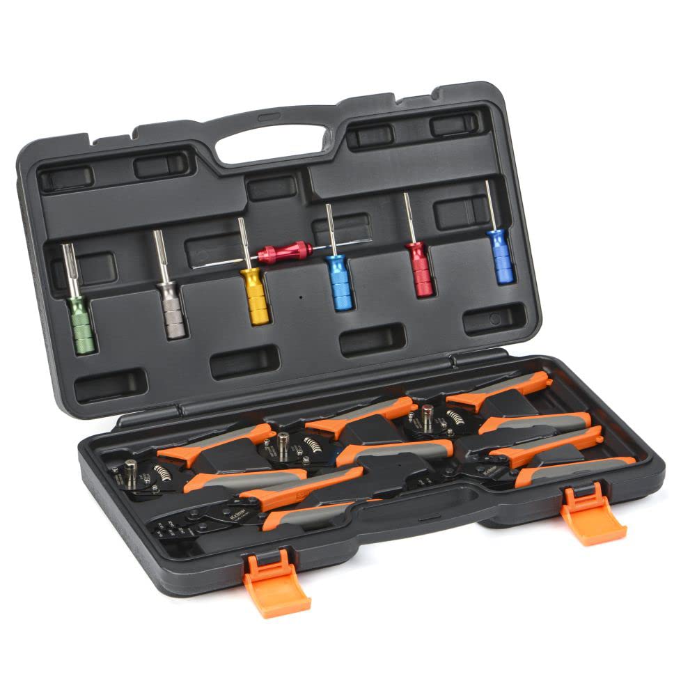 iCrimp Deutsch Terminal Crimp Tool Kit, Close Barrel and Open Barrel Crimper, Deutsch Removal Extraction Tool for Deutsch DT Con