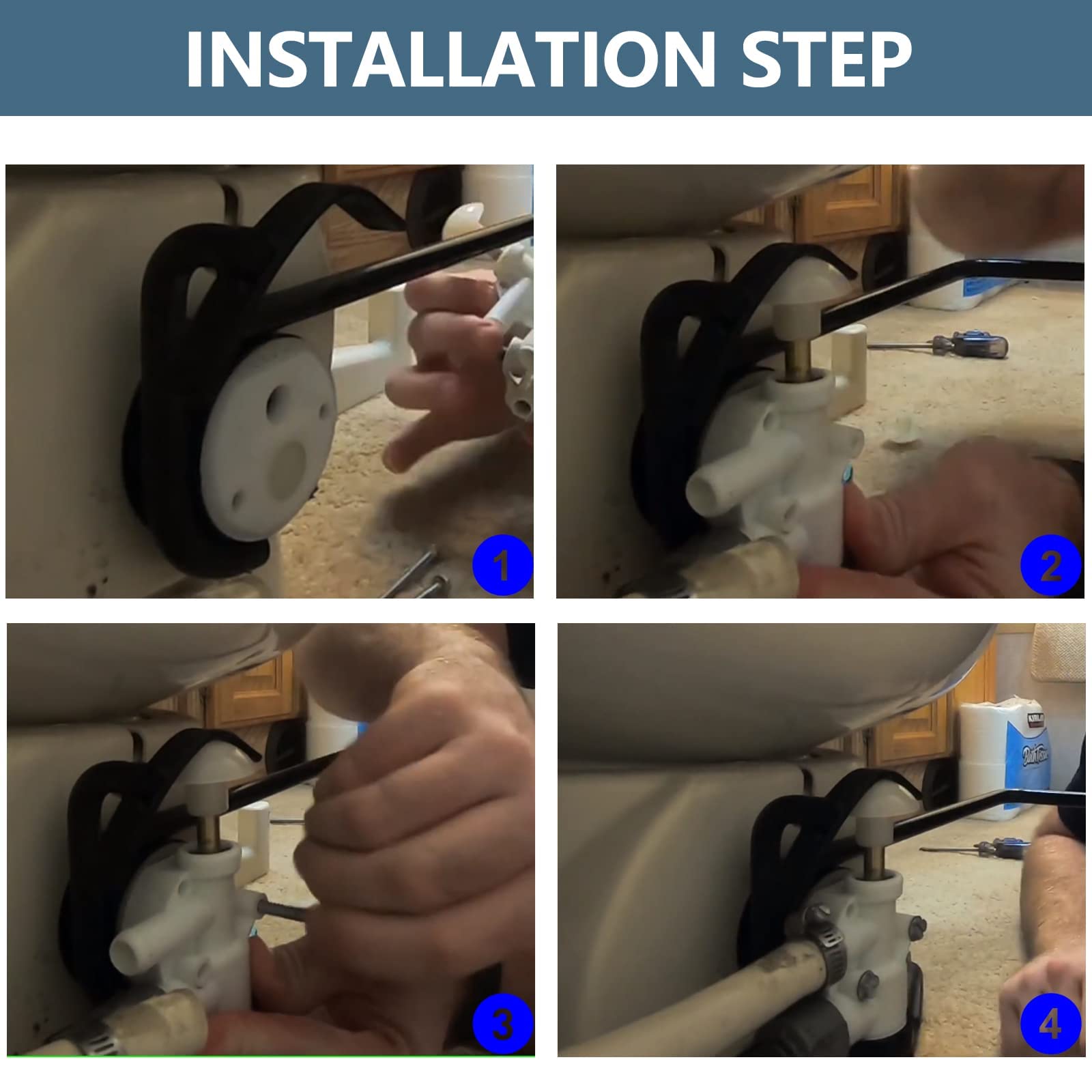 385314349 314349 RV Water Valve Kit Toilet Water Valve Assembly by Sikawai Fit Dom-etic Sealand VacuFlush Toilet Models