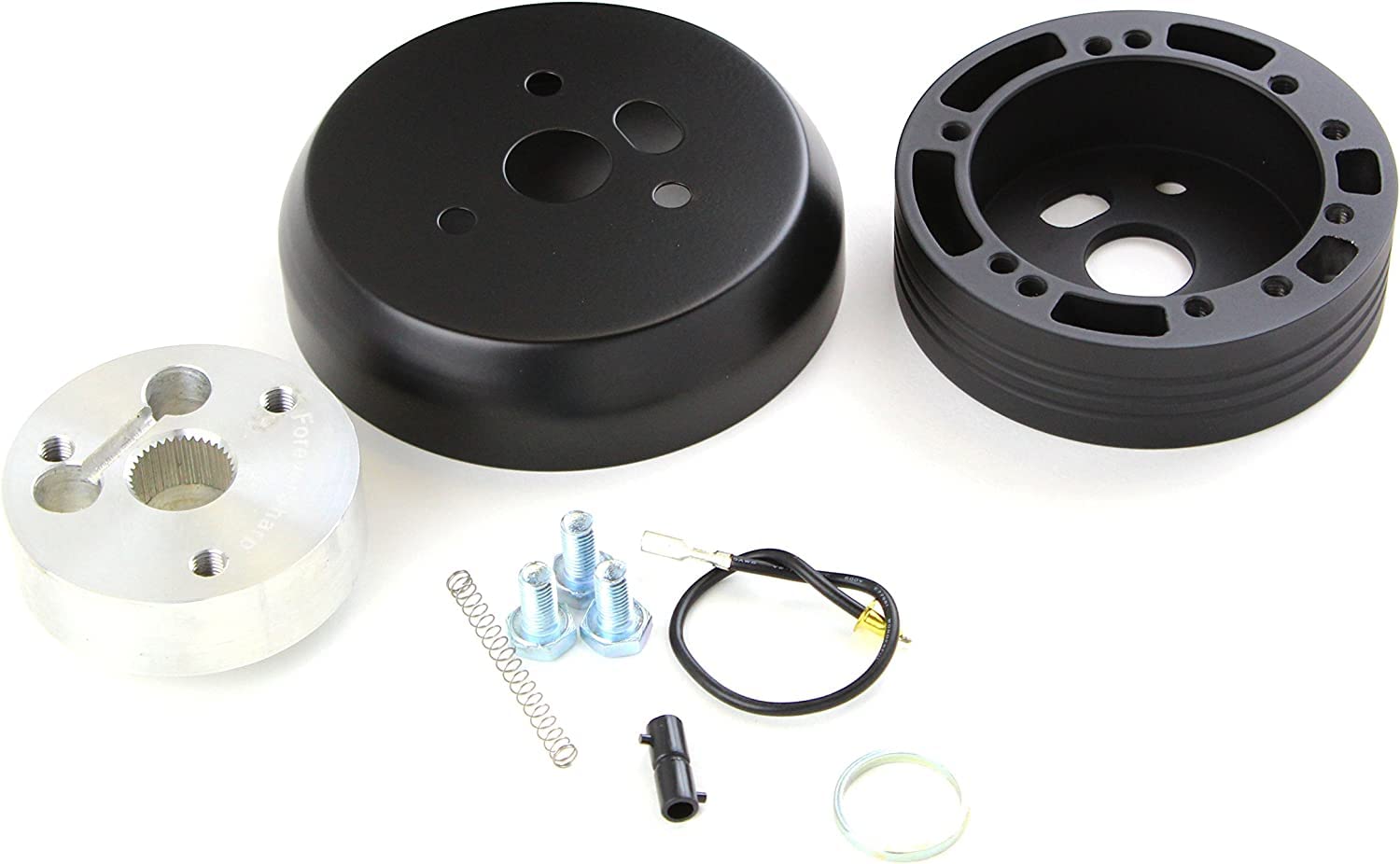 5 & 6 Hole Steering Wheel Black Hub Adapter (Flaming River, Ididit, Gm, Chevy)