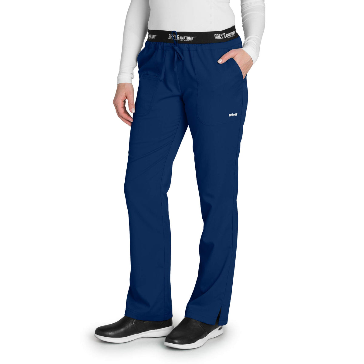 Greys Anatomy 4275 3 Pkt Logo Waist Pant With Drawstring (Indigo, Medium)
