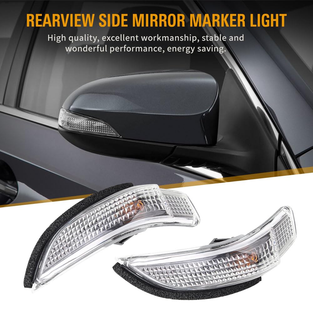 Gzyf 1 Pair Rearview Side Mirror Marker Light Turn Signal Indicator Light Replacement Fits For Toyota Avalon Corolla Prius Venza,Replace 81740-52050 81730-52100