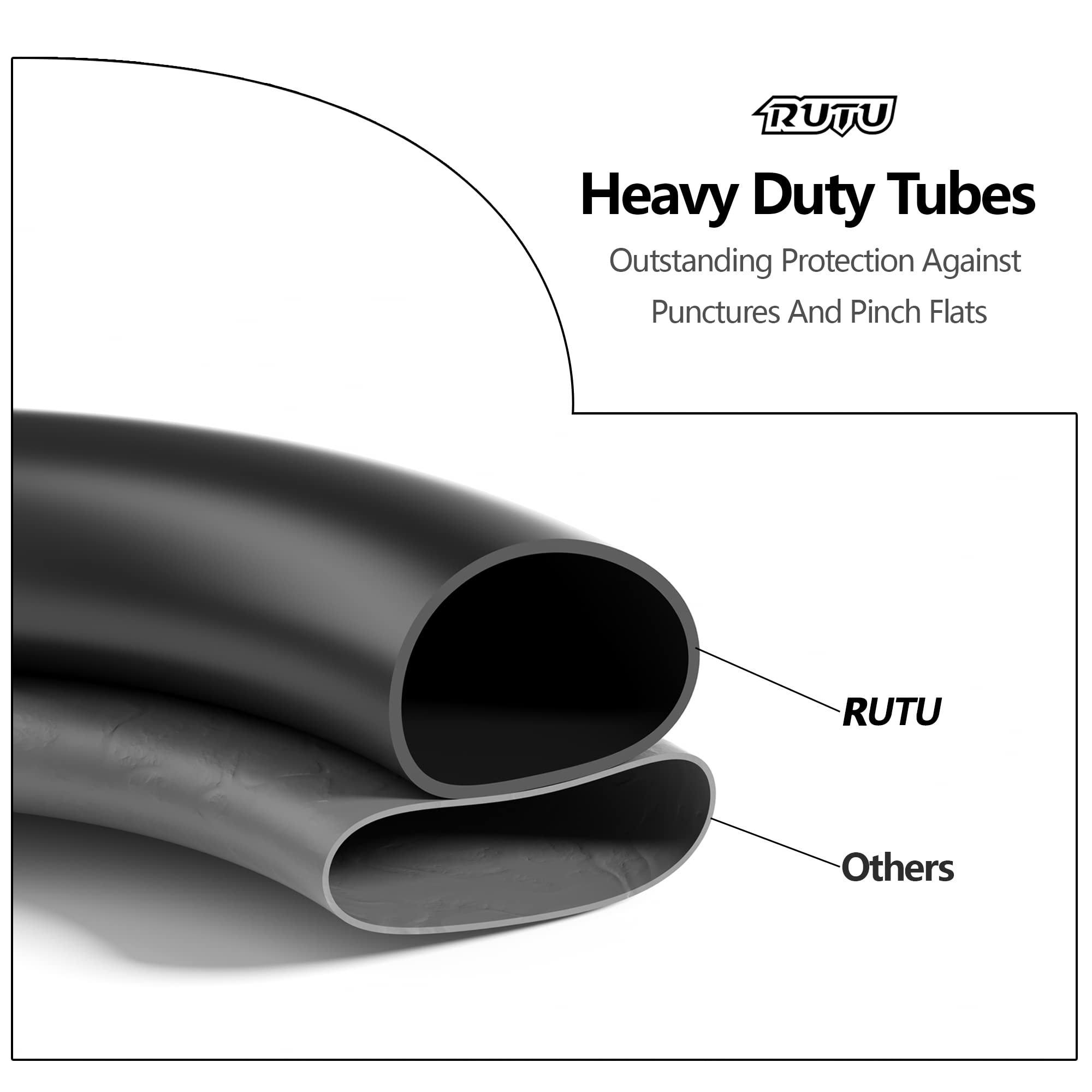 Rutu 12.5X2.75 12 1/2 X 2.75 Dirt Bike Tube Replacement For Razor Mx350 Mx400 Rocket, X-Treme X-560 Electric Dirtbike, Scooter, Kids Bicycle, Stroller Ezip E-500 E-750 E-900 Fits 8.5' Rim - 2 Pack