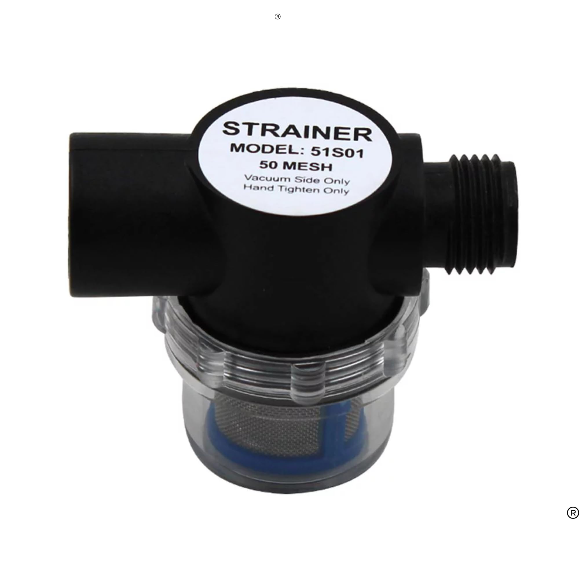 SEAFLO Water Pump Inline Strainer Filter (MN:51S01) - 1/2 NPSM Inlet/Outlet - RV Replacement- Compatible, Shurflo, and WFCO Pu