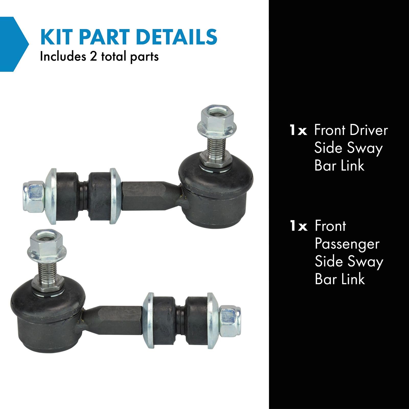 Trq Front Sway Bar Stabilizer Link Set Compatible With 1996-1999 Infiniti I30 1993-2001 Nissan Altima 1995-1999 Maxima