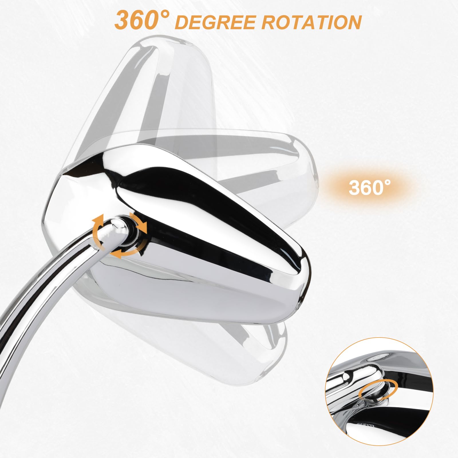 Vg Moto Motorcycle Rearview Mirror Side Mirrors 360 Degree Chrome Replacement For Harley Softail Dyna Sportster Xl 883 1200 Elec