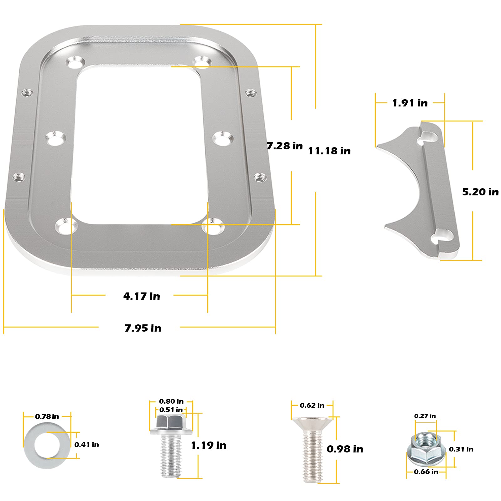 Billet Aluminum Battery Pallet - Trunk Battery Hold Down Bracket Perfectly Compatible With Racing Trunk Optima Batteries Tray Blue Yellow Red Top 34M D34M D34 D34/78 34 34/78