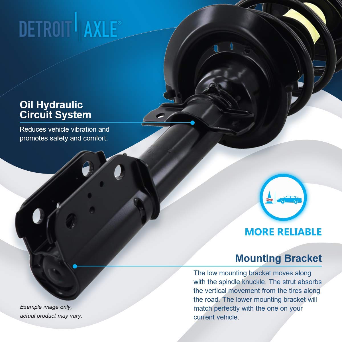 Detroit Axle - Rear 2Pc Struts For 97-03 Pontiac Grand Prix, 97-05 Buick Century 97-04 Regal, 2 Struts & Coil Spring Assembly 19