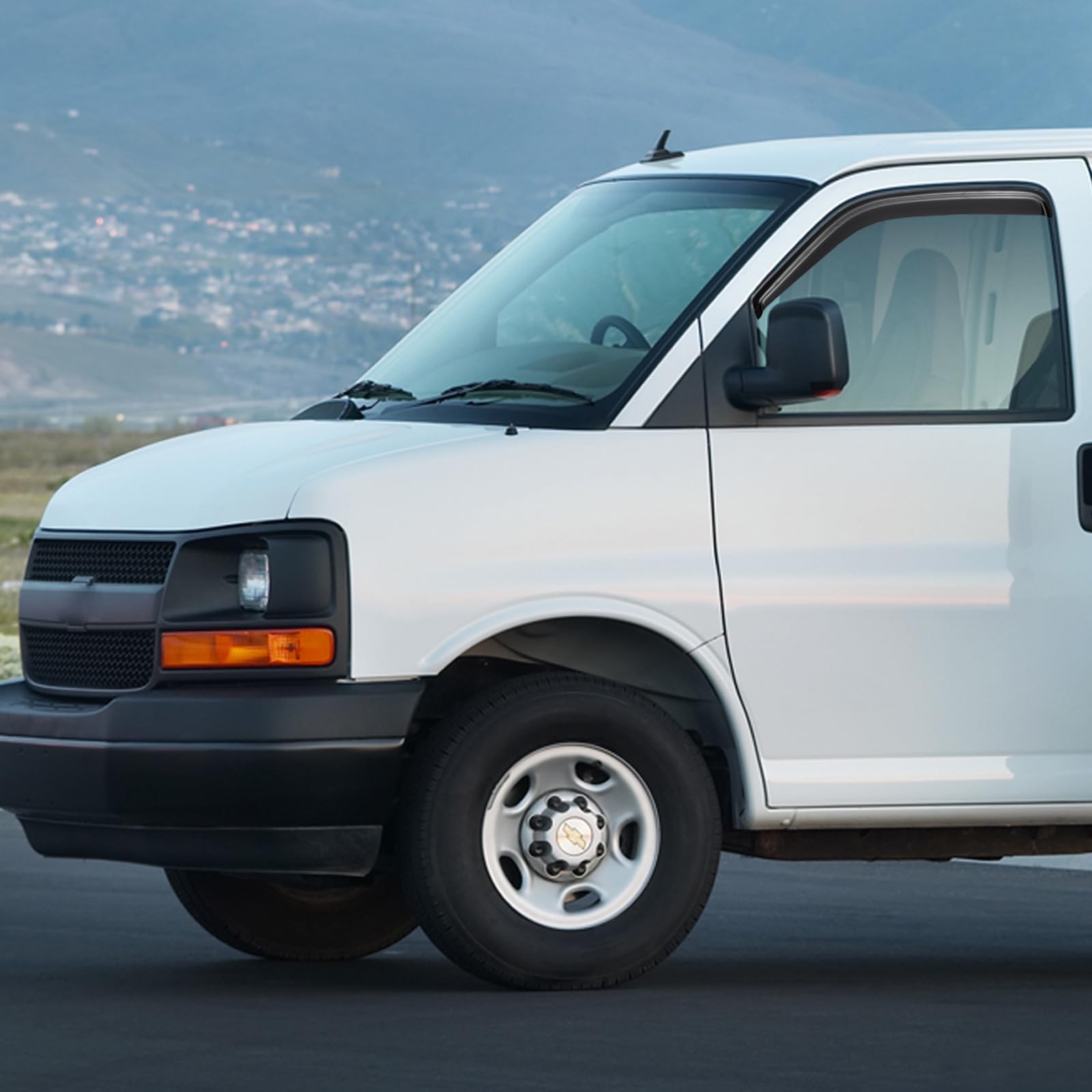 Cxdar Window Visors Rain Guards For 1996-2025 Chevy Express Van, Window Vent Wind Shade Deflectors For 96-25 Gmc Savana