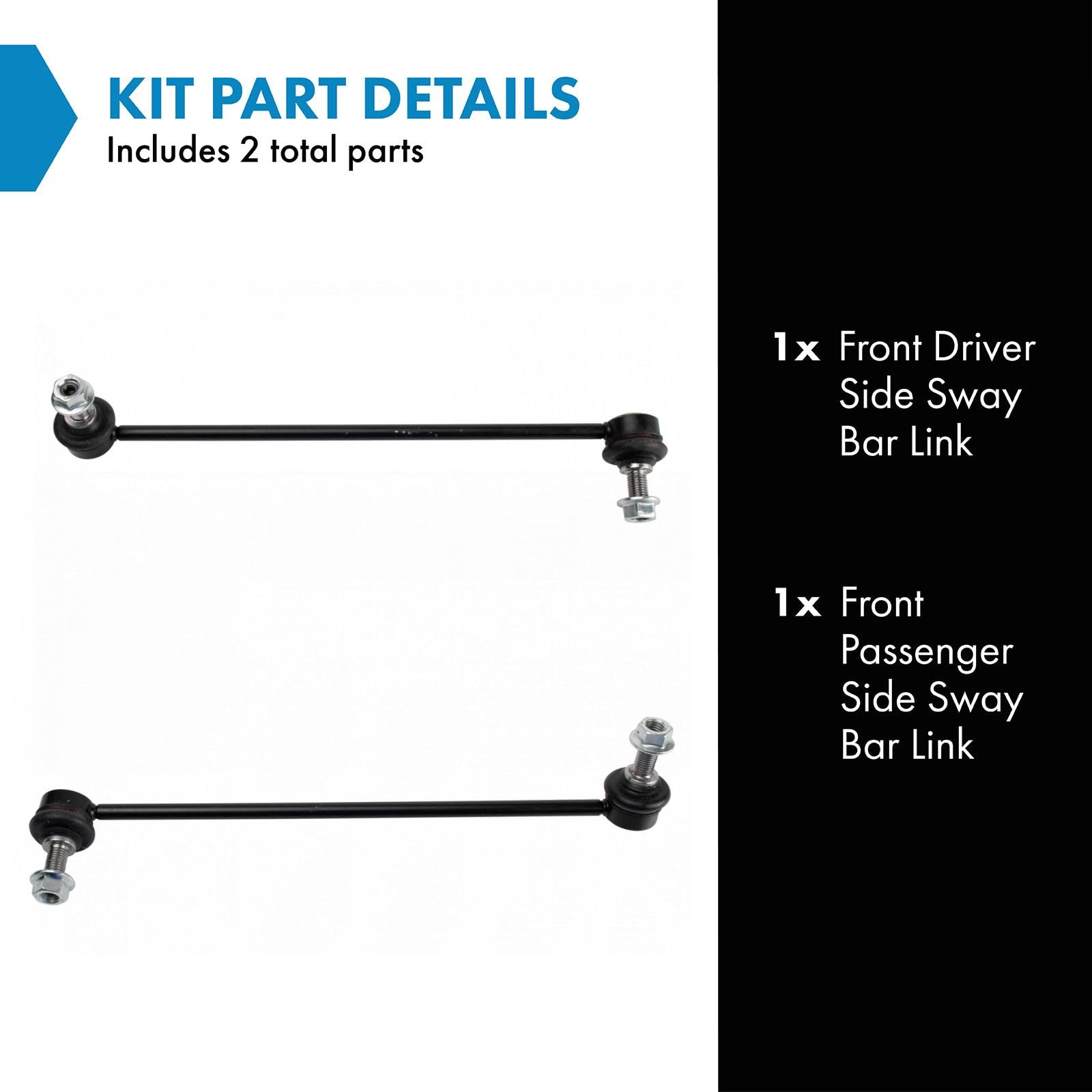 Trq Front Sway Bar Stabilizer Link Set Compatible With 2011-2017 Bmw X3 2015-2018 X4