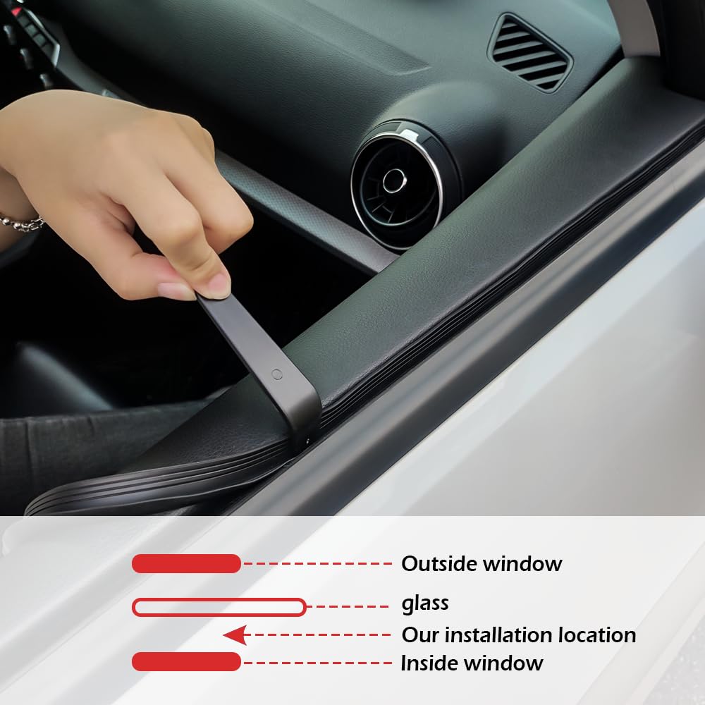 13Ft Car Door Rubber Seal Strip,Silent & Dustproof Rubber Car Window Seal Strip,Universal V-Shaped Self Adhesive Automotive Wind