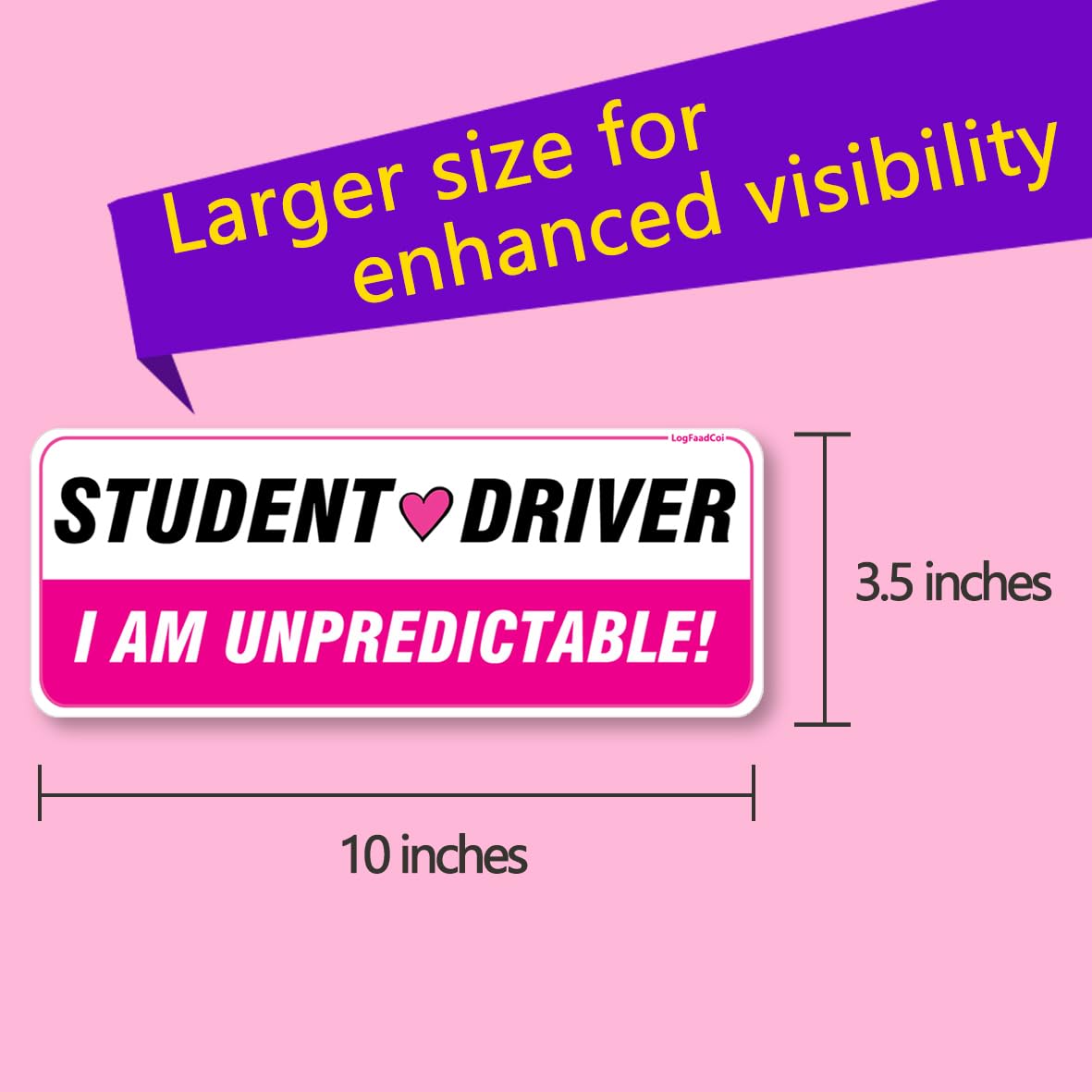 3-Pack New Driver Car Magnets - Funny & Reflective, Removable Novice Safety Signs - Weather-Resistant - Large 10x3.5 in - Perfec