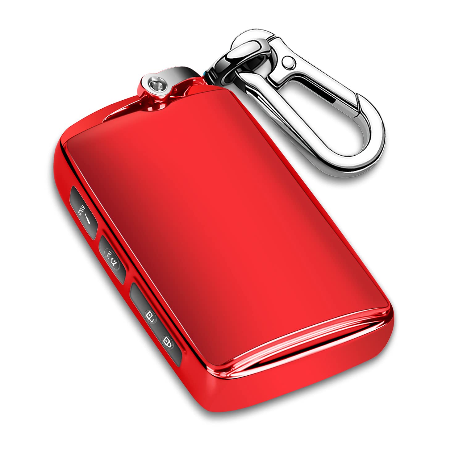 Qbuc For Mazda Key Fob Cover,Soft Tpu Protector Key Holder With Keychain For 2019-2021 Mazda 3,For Mazda 3 Hatchback,For 2020-2021 Mazda Cx-5,Cx-30,Cx-9,Cx-12 3-4-Buttons Smart Key(Red)