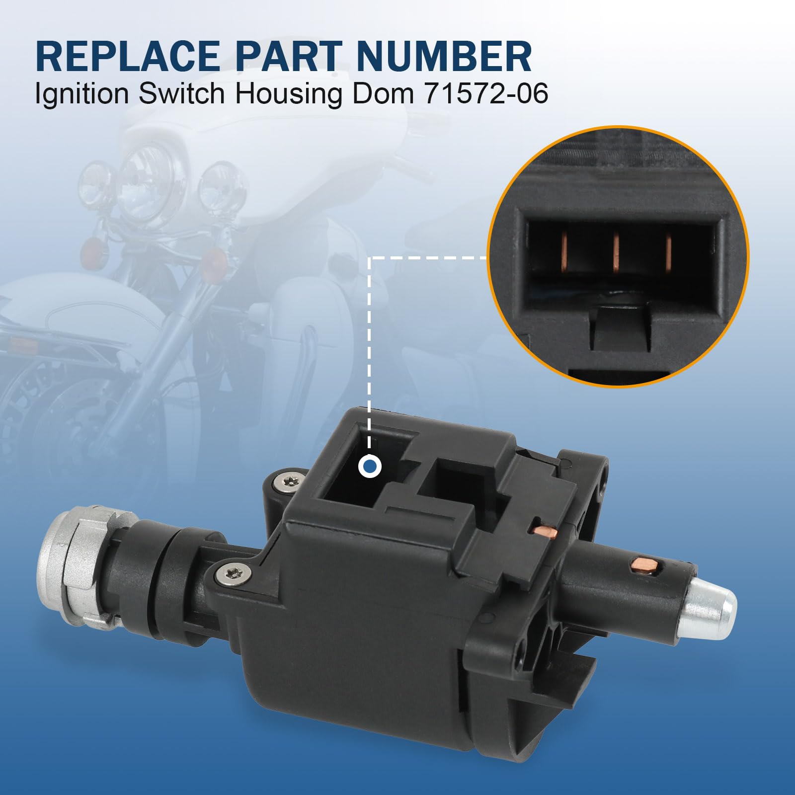 Nirakoka Ignition Switch Housing Replacement #71572-06 - Compatible with Harley Davidson 2006-2013 Touring Street Electra Road T