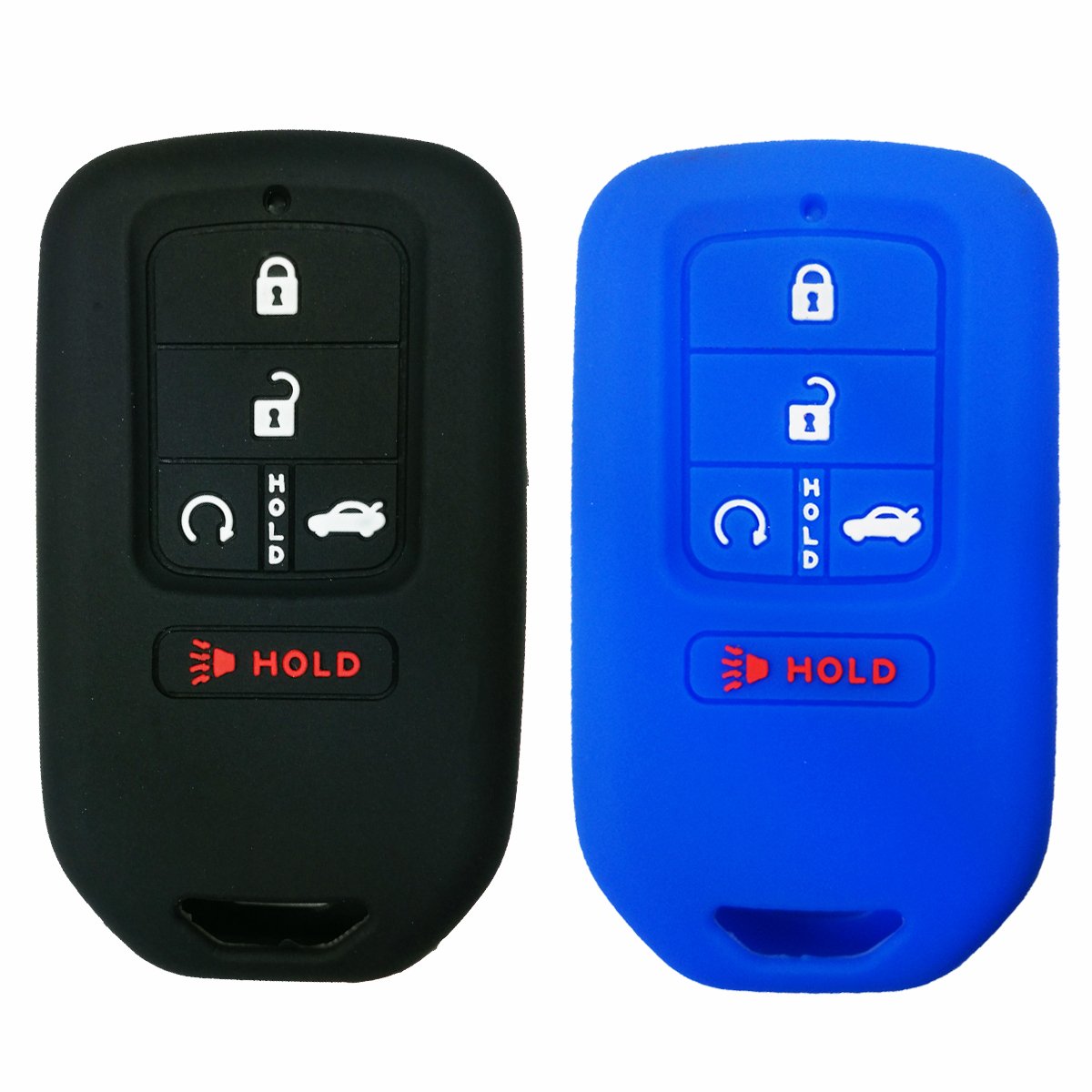 Coolbestda 2Pcs Silicone Smart Key Fob Pouch Full Cover Shell Case Keyless Jacket Holder For 2017 2018 2019 2020 2021 Honda Civic Accord Pilot Cr-V A2C81642600