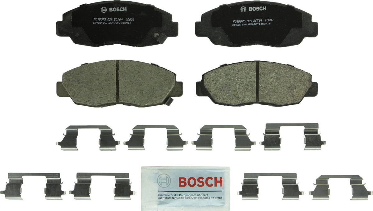 BOSCH BC764 QuietCast Premium Ceramic Disc Brake Pad Set - Compatible with Select Honda Accord, Insight; FRONT