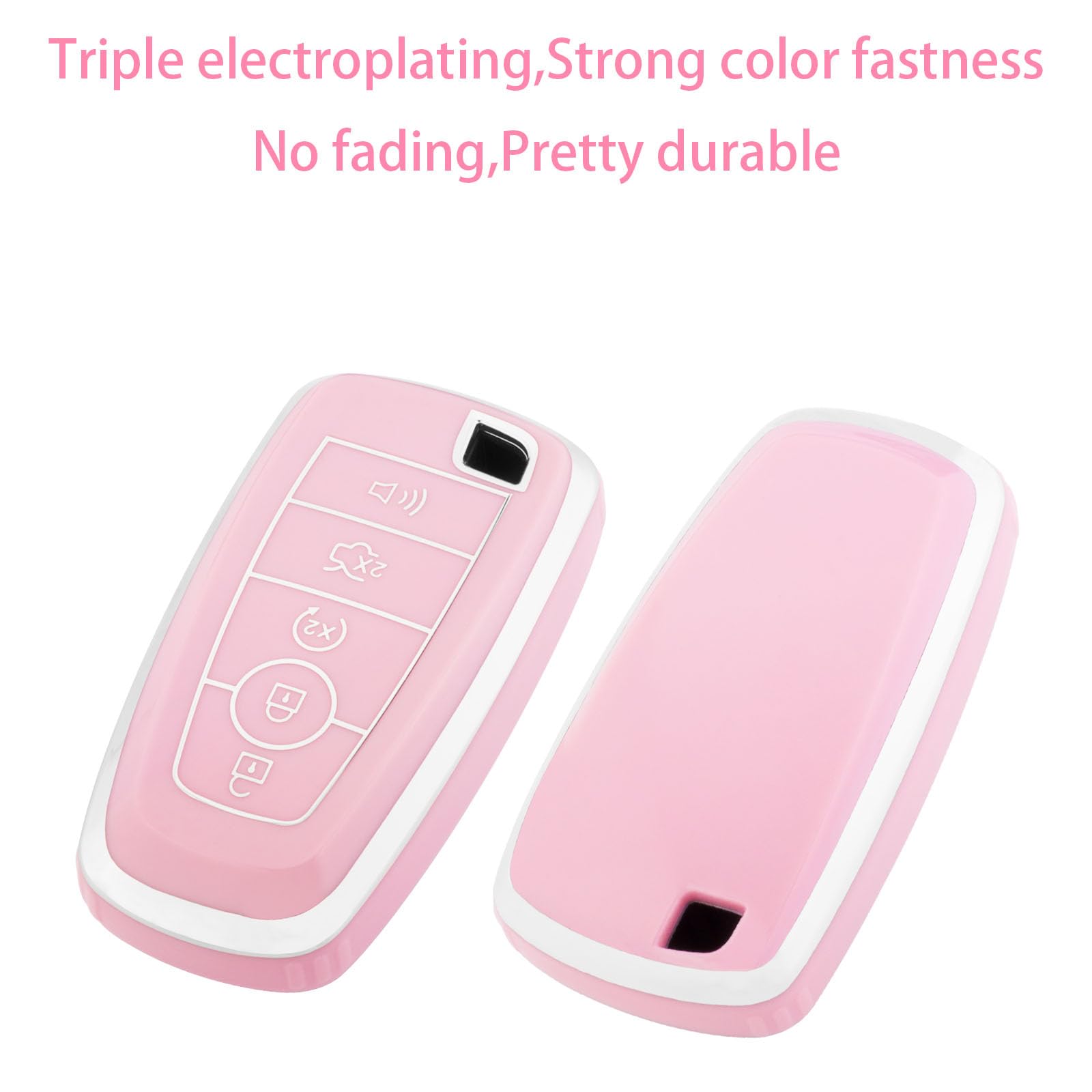 Xiyang Trade For Ford Key Fob Cover With Keychain, For Explorer Bronco Escape Edge Expedition Mustang F150 Fusion Ranger Lincoln