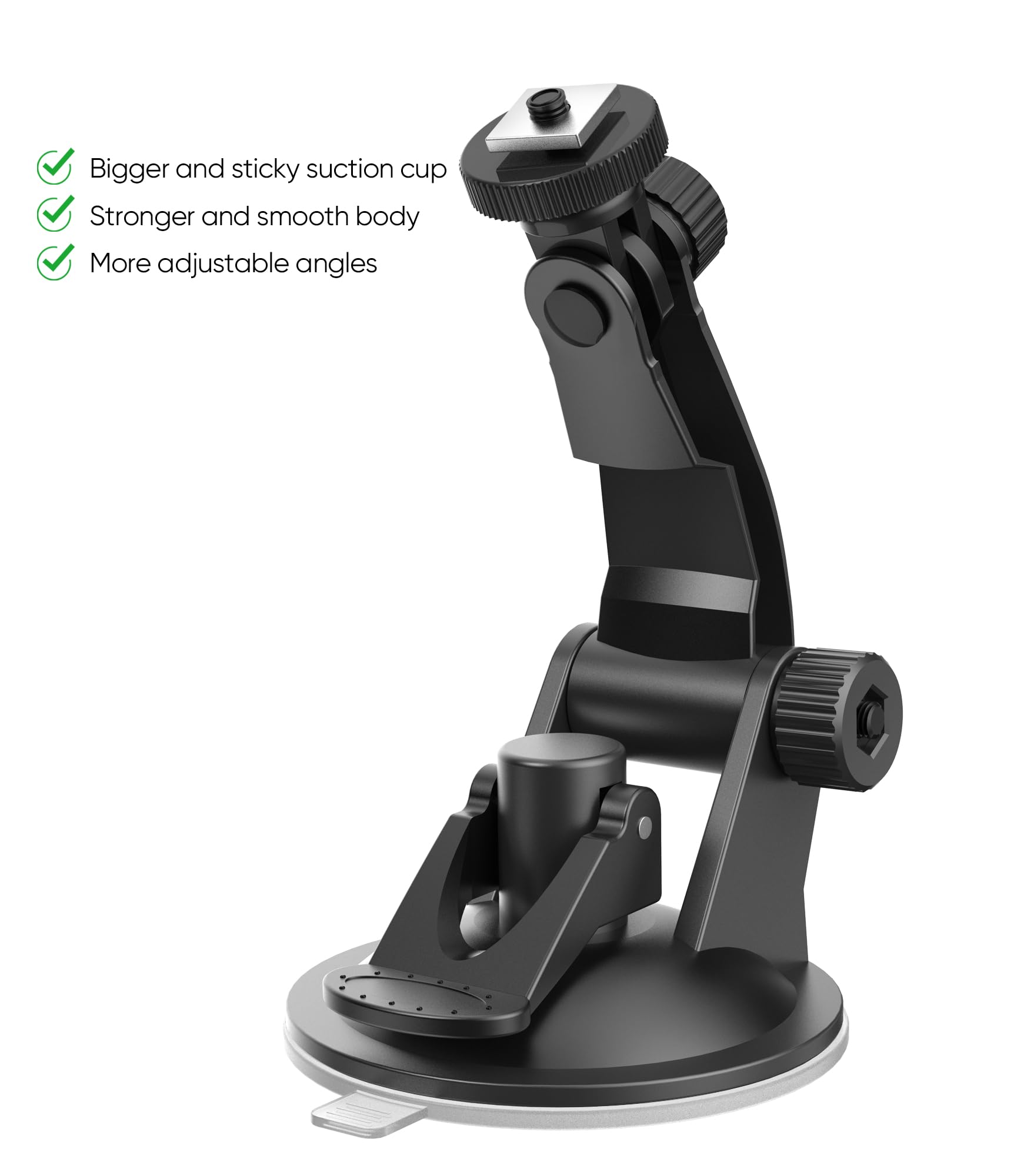 Pixelman Backup Camera Monitor Mount - 7/9 Inch Dual Suction Cup Windshield Holder for RVs, Trucks & Vans - Black Car Display Bracket