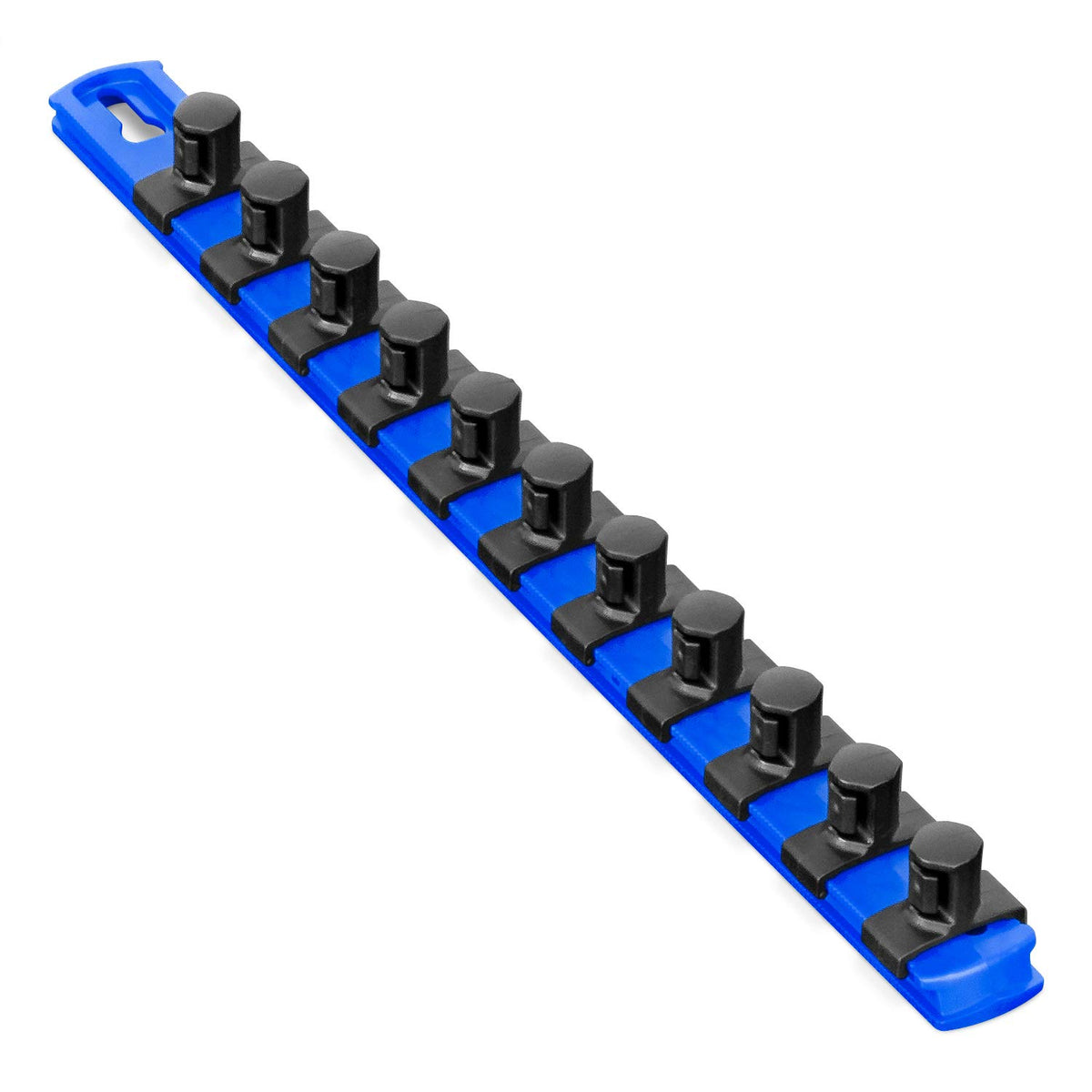 Ernst Manufacturing - 8419-Blue-1/2 13-Inch Socket Organizer With 11 1/2-Inch Twist Lock Clips, Blue