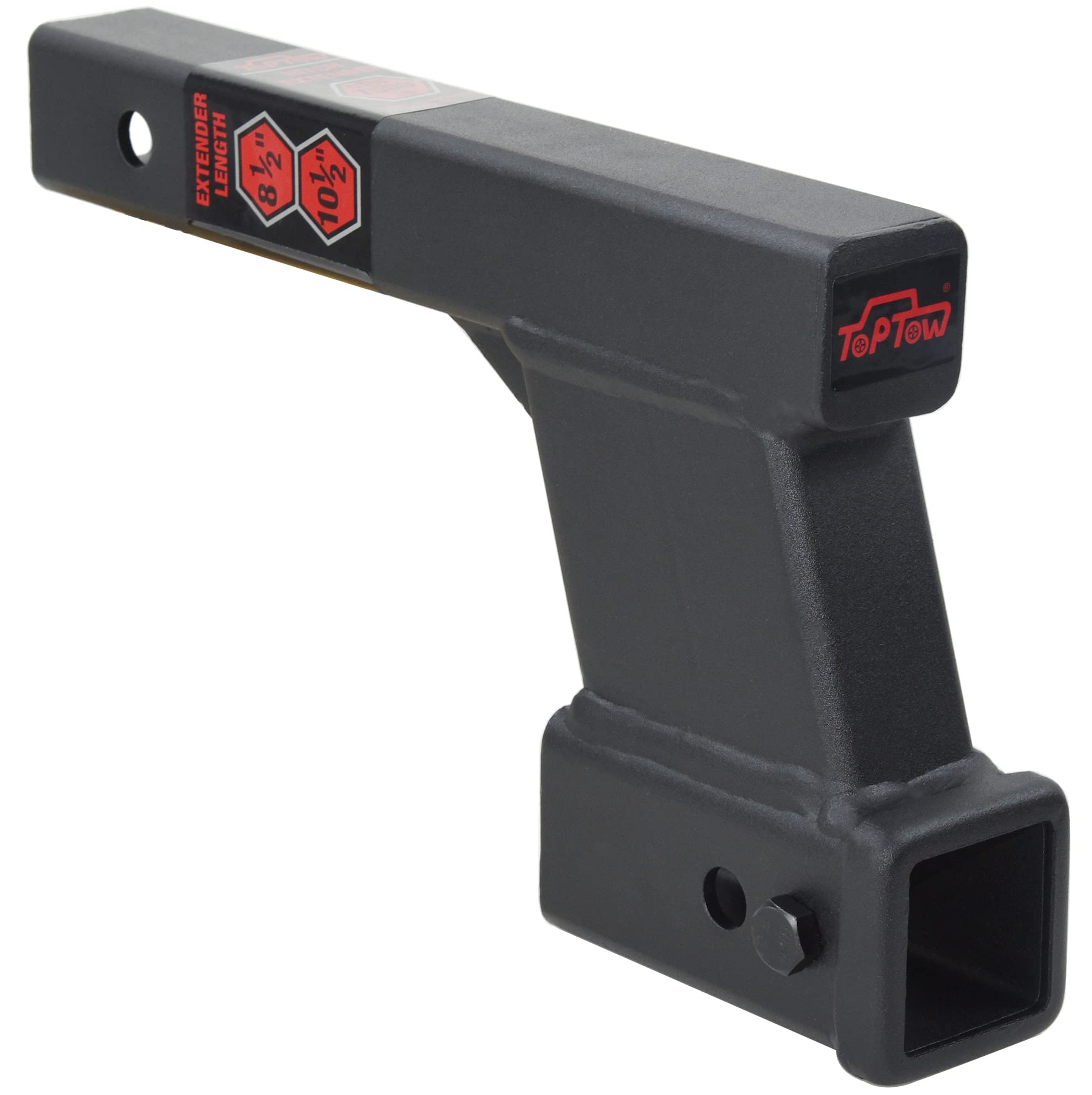 Toptow Trailer Receiver Hitch Extender Adapter 6'' Drop/Riser, 8'' And 10'' Extension Length, 2'' Shank, 7500Lbs Towing Capacity