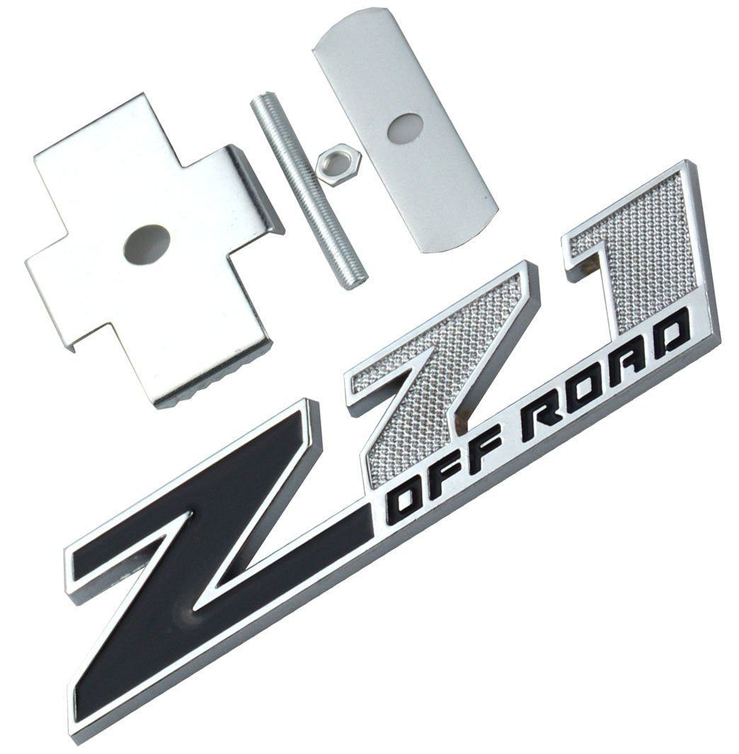 Aimoll 1Pc Grille (Small) Z71 Off Emblem Badge Replacement For Gm Chevrolet Silverado 2500Hd 3500Hd Sierra (Chrome Black)