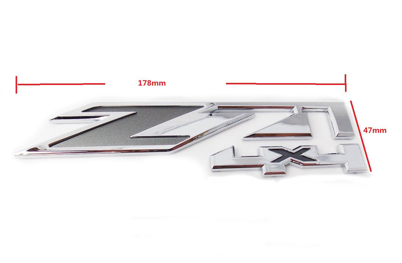 Yoaoo 2Pack Compatible With Silverado Sierra Tahoe Suburban Z71 4X4 Emblems Oem New 1500 2500 3500 Chrome Gray