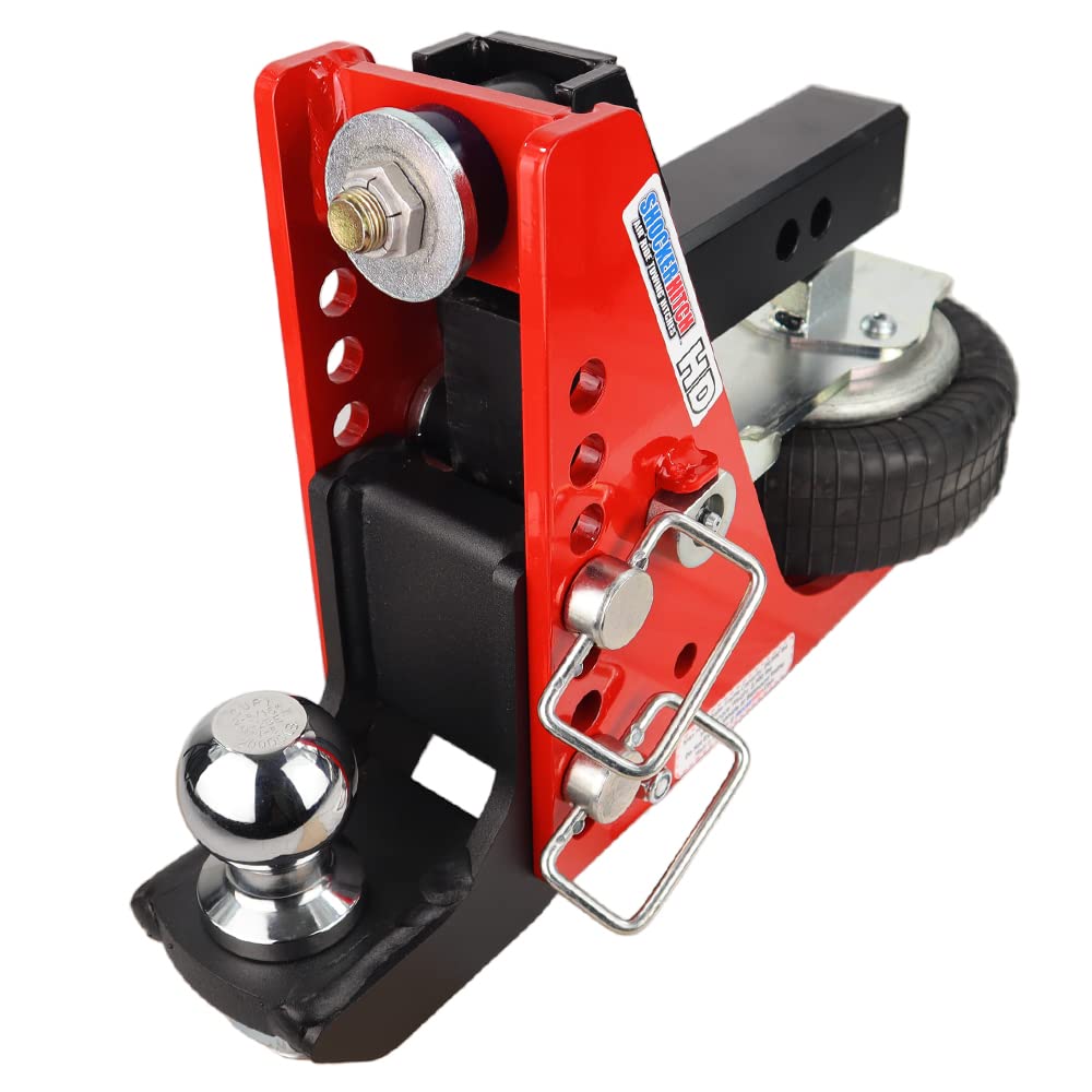 Shocker Hd 20K Air Drop Bumper Hitch 4-1/2'-8-1/2' Drop, Fits 2' Hitch, Has 2-5/16' Ball