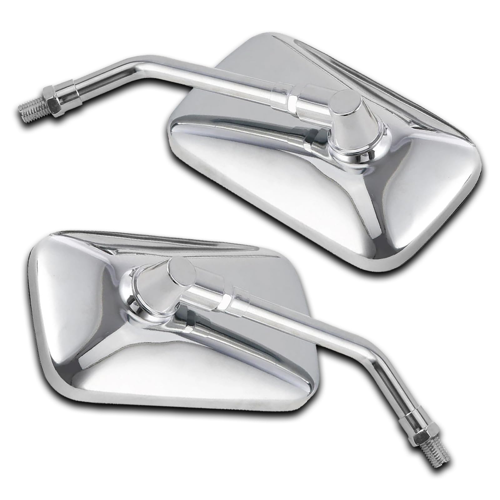 Dreamizer 10Mm Chrome Motorcycle Mirror Universal Rectangle Motorcycle Rear View Mirrors Compatible For Shadow Magna 750 Spirit 