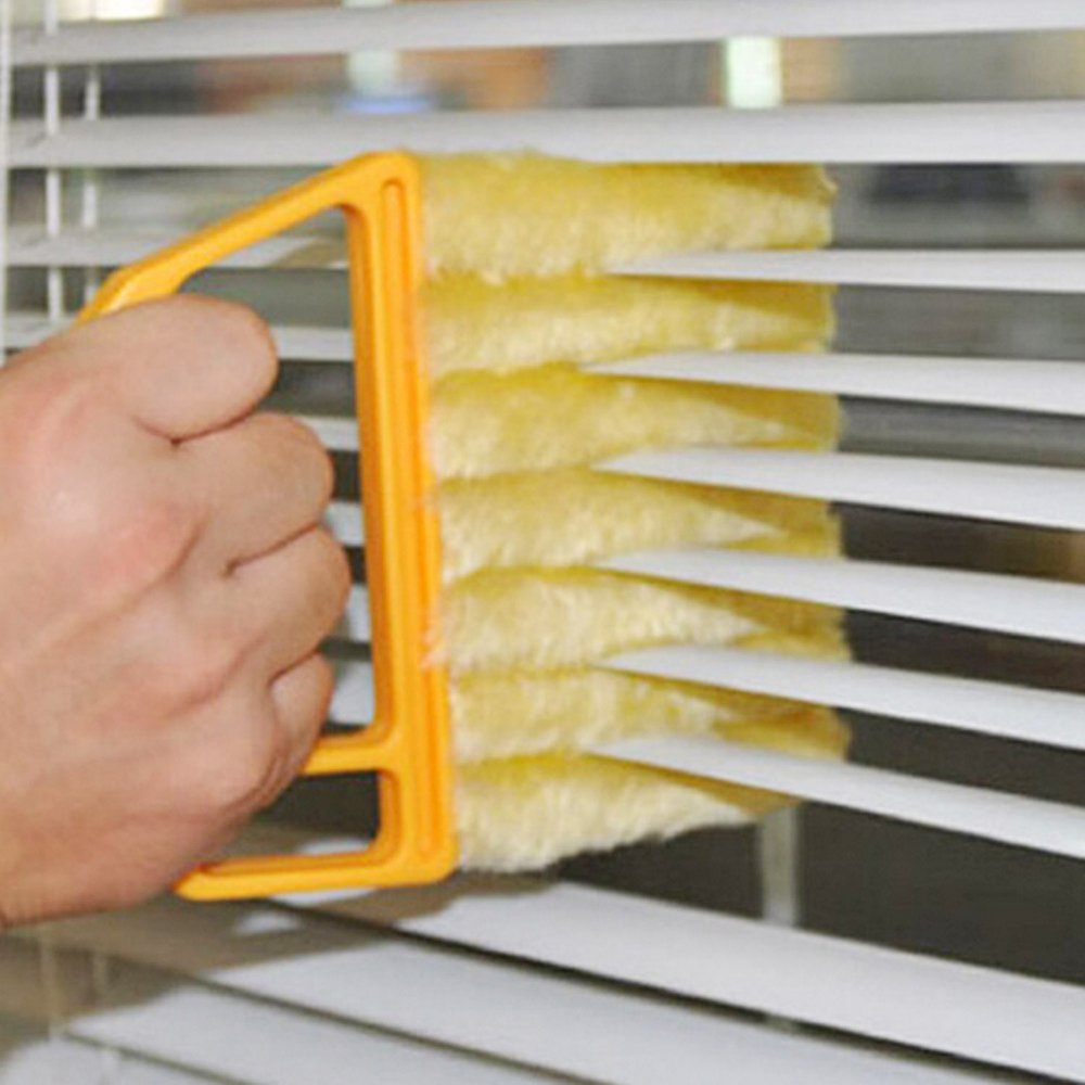 Blind Cleaner Brush , Blinds Dust Shutters , Mini Washable & Removable Window Air Conditioner Duster With 7 Slat Handheld Househ