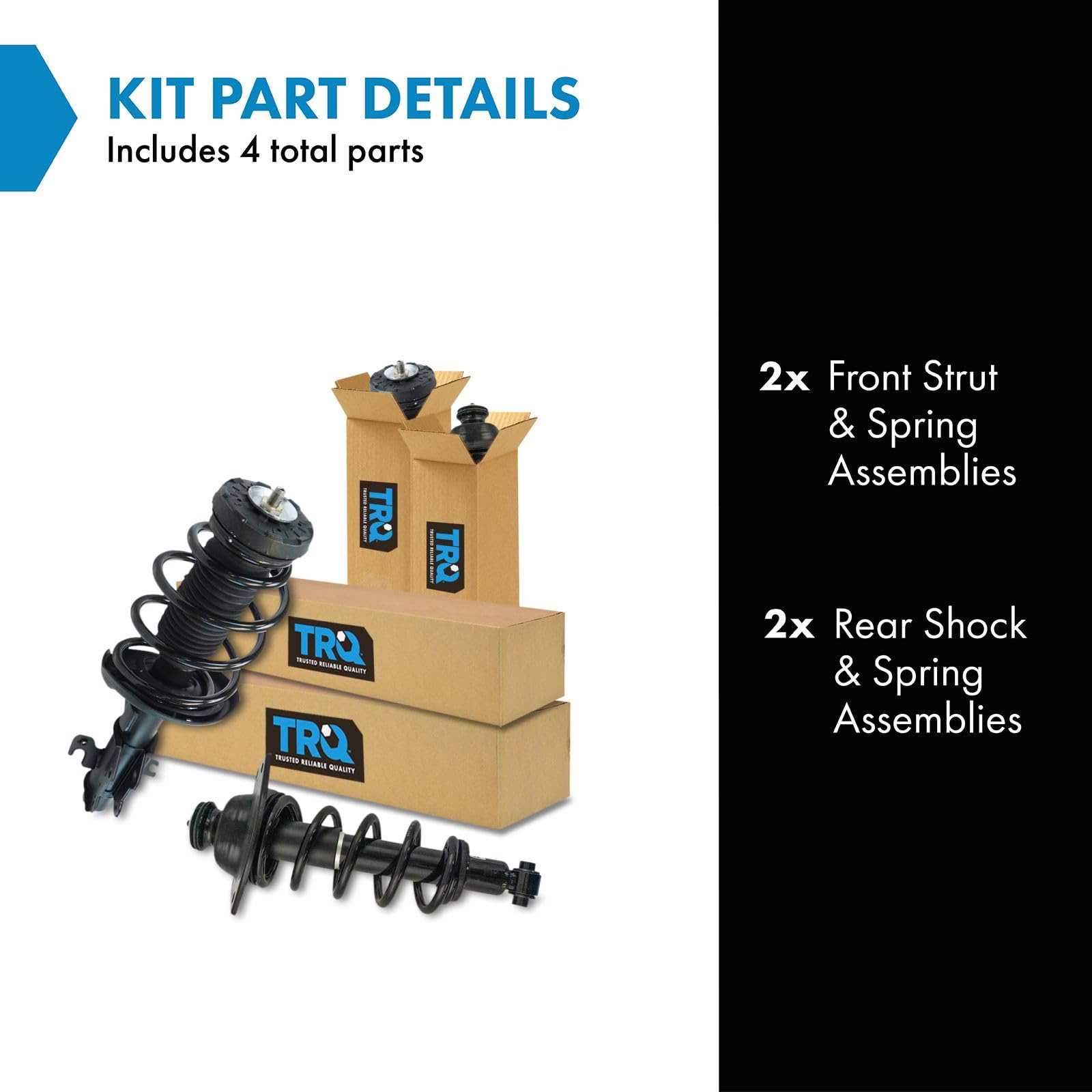 Trq Front And Rear Strut & Coil Spring Assembly Set Driver & Passenger Sides Compatible With 11-12 Chevrolet Camaro