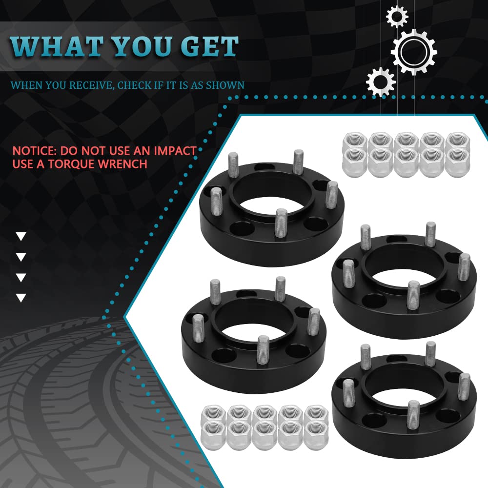 IRONTEK 5x150mm Wheel Spacers 1.5'' (110mm Hub Bore, 14x1.5 Studs) 5x150mm to 5x150mm Hubcentric Wheel Spacer for Toyota 98-21 L