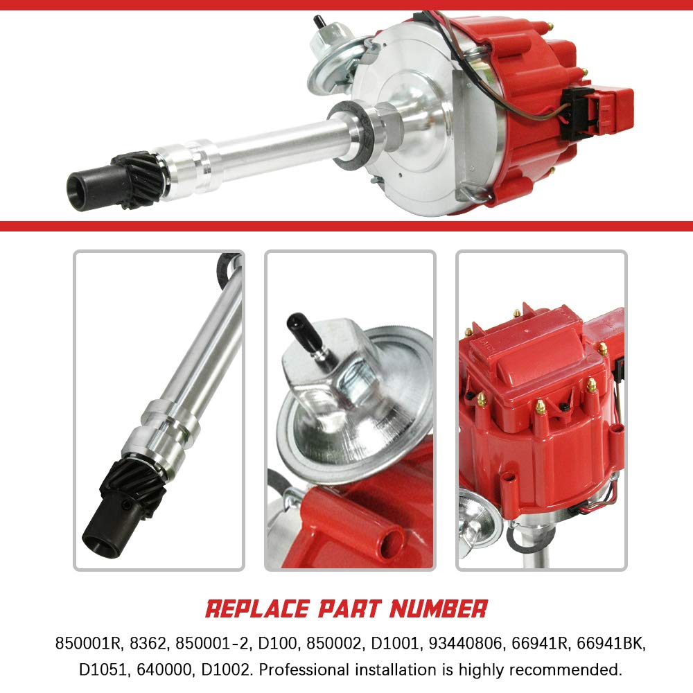 Red Male Hei Distributor Cap And Rotor For K549 Sbc 283 305 307 327 350 400 Bbc 454 396 427 Distributor Cap Assembly