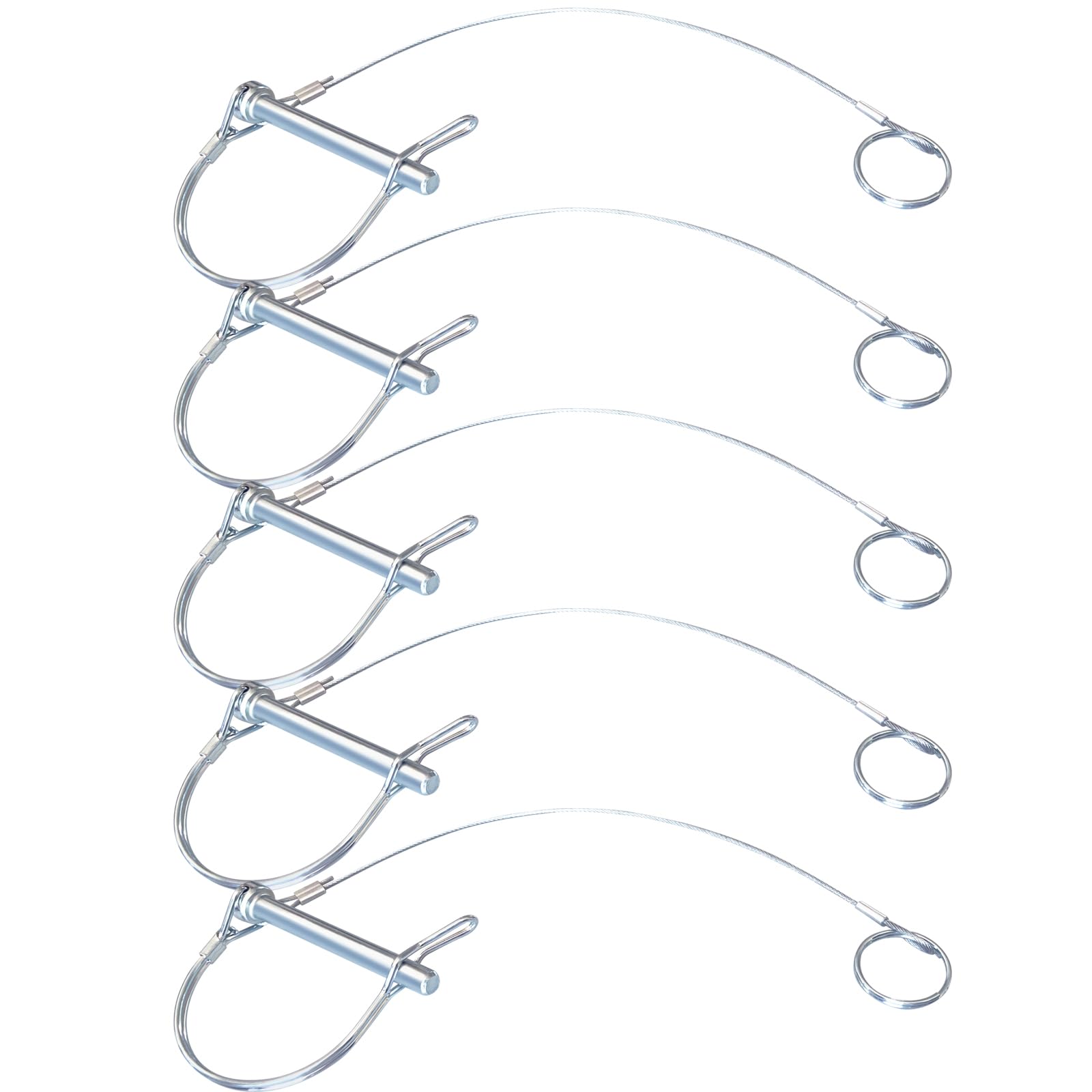 COMVERIX Trailer Coupler Pin 5/16 x 1-3/4 5Pcs,Prevents Loss with Plastic Coating Tether(11-1/2), Locking Pin for Trailer and Fa