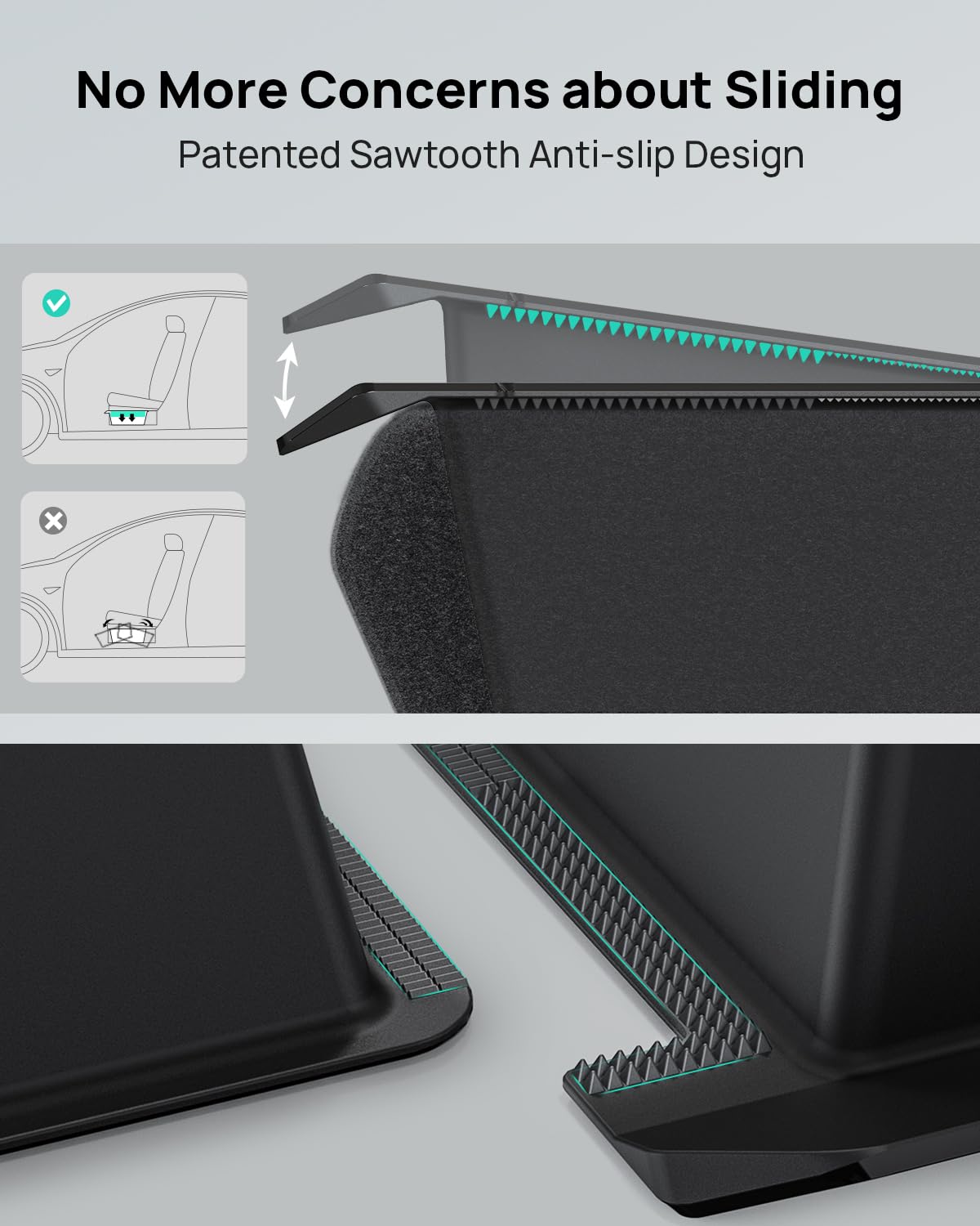 Haloblk 2 Pack Waterproof Model Y Under Seat Storage Box Organizer, Upgraded 2-In-1 Underseat Hidden Tray For Tesla Model Y 2024-2021 [Not Compatible With 2025 New Model Y Refresh]