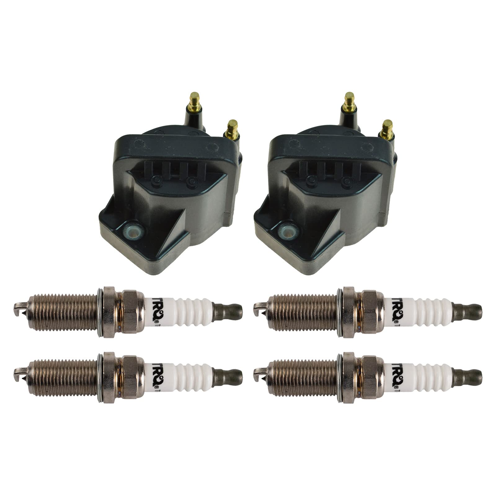TRQ Ignition Kit Ignition Coil Spark Plugs Compatible with 87-89 Buick 87-97 Chevrolet 94-97 GMC 96-97 Isuzu 95-97 Pontiac