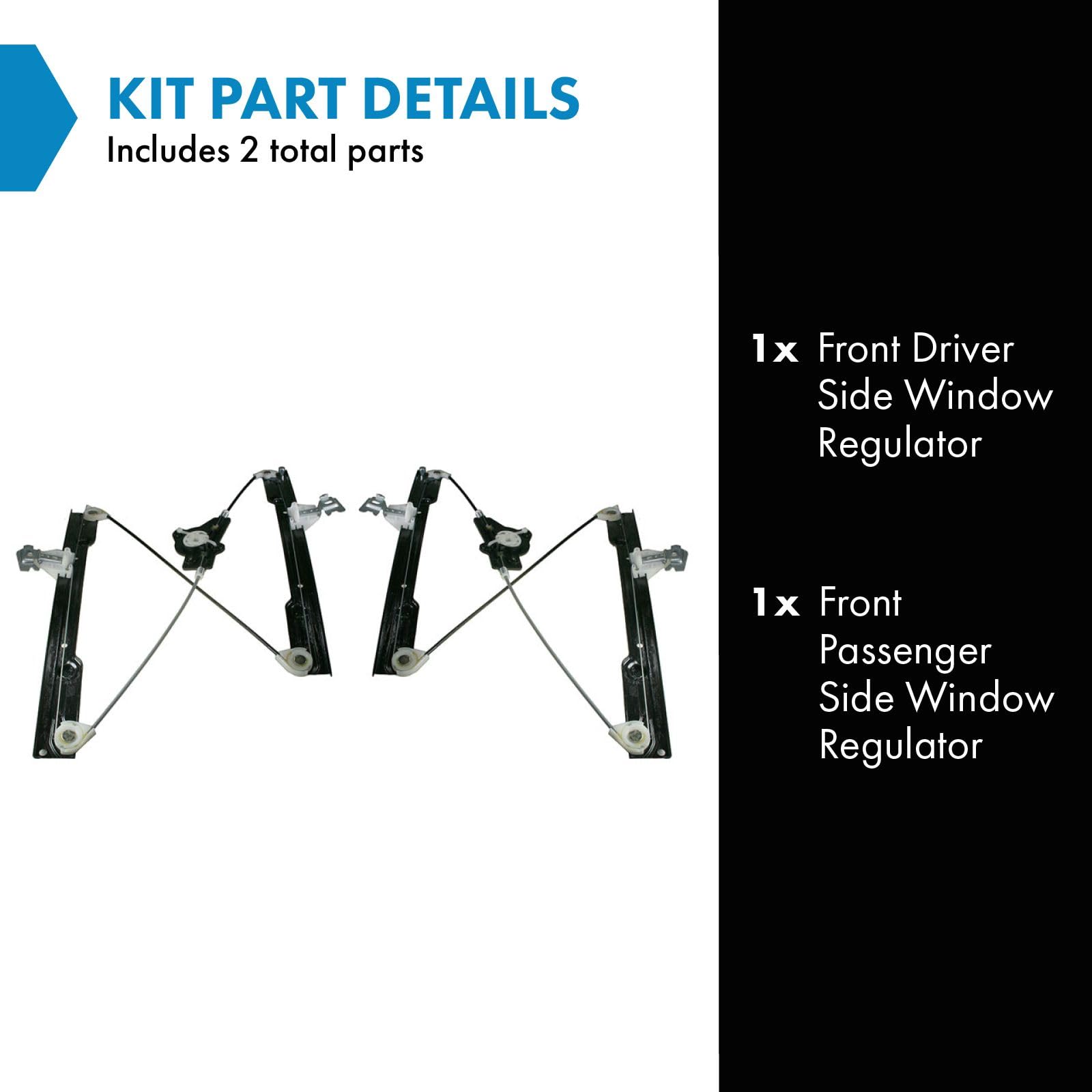 Trq Front Power Window Regulator Set Compatible With 2004-2008 Nissan Maxima